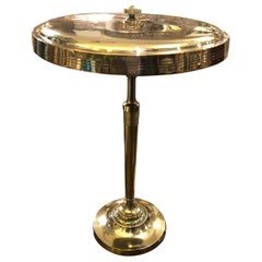 Art Deco Brass Italian Two Lights Table Lamp, circa 1930