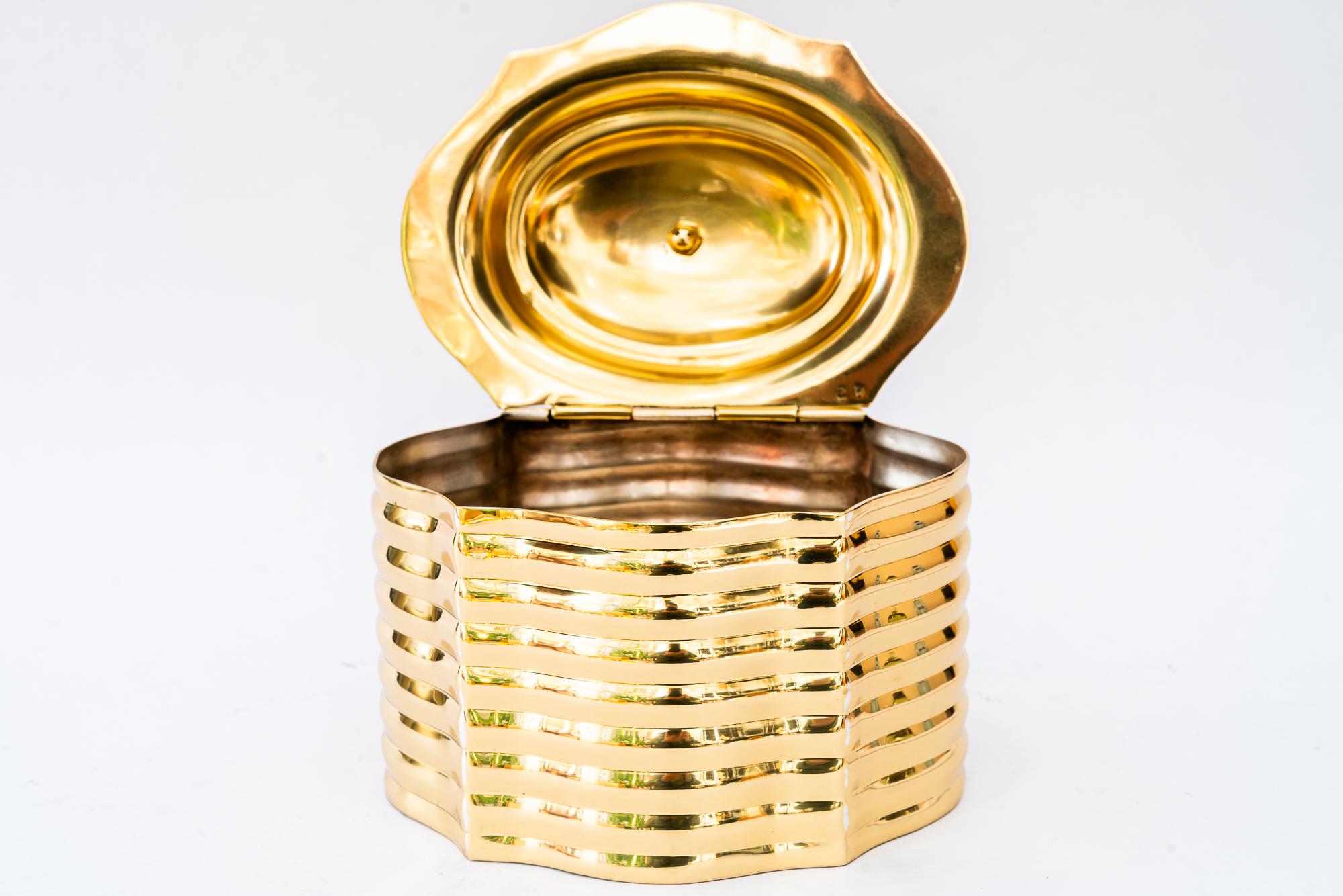 Art Deco brass Jewelry Box around 1920s im Angebot 4