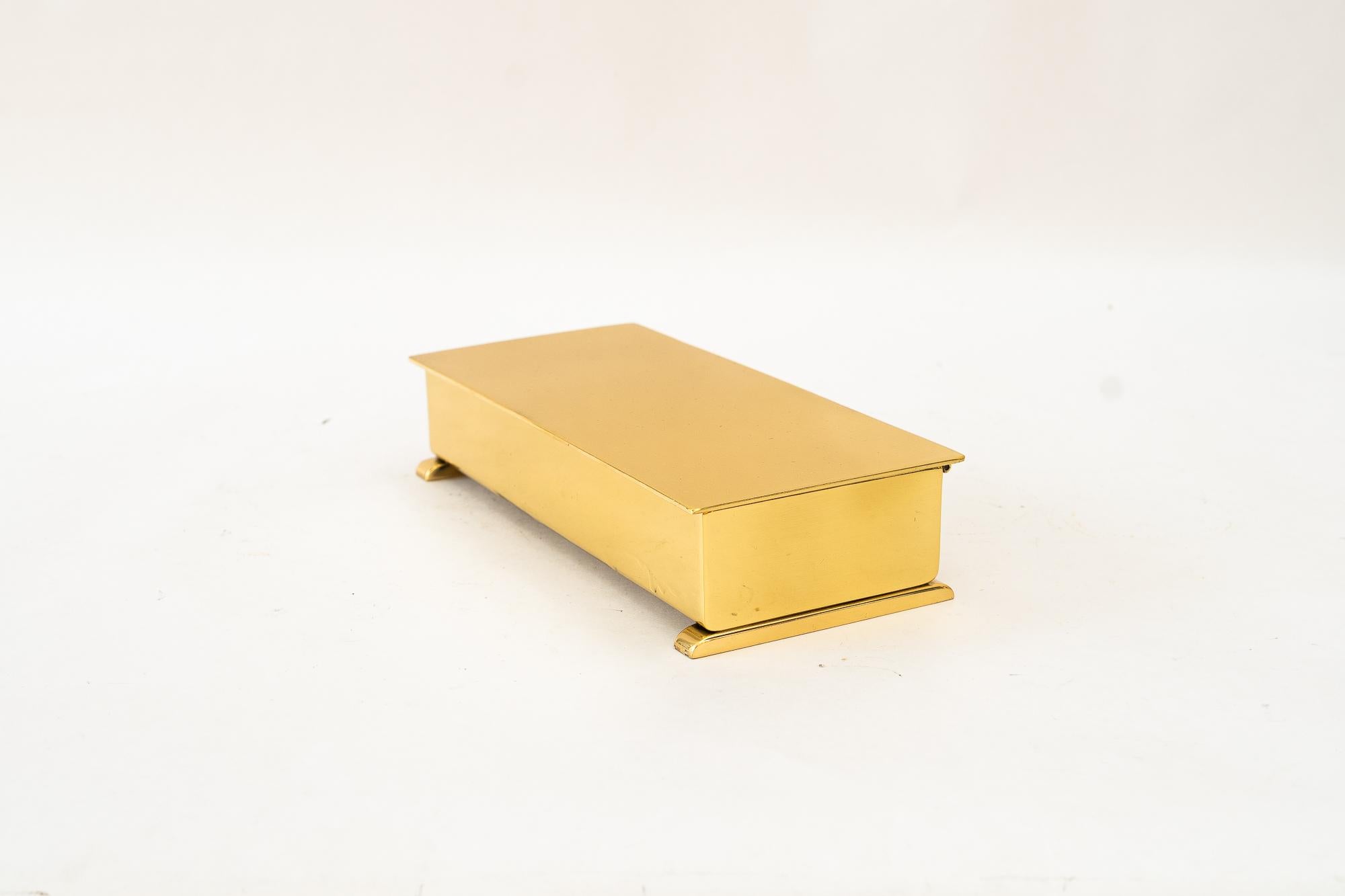 Lacquered Art Deco brass Jewelry Box vienna around 1920s For Sale