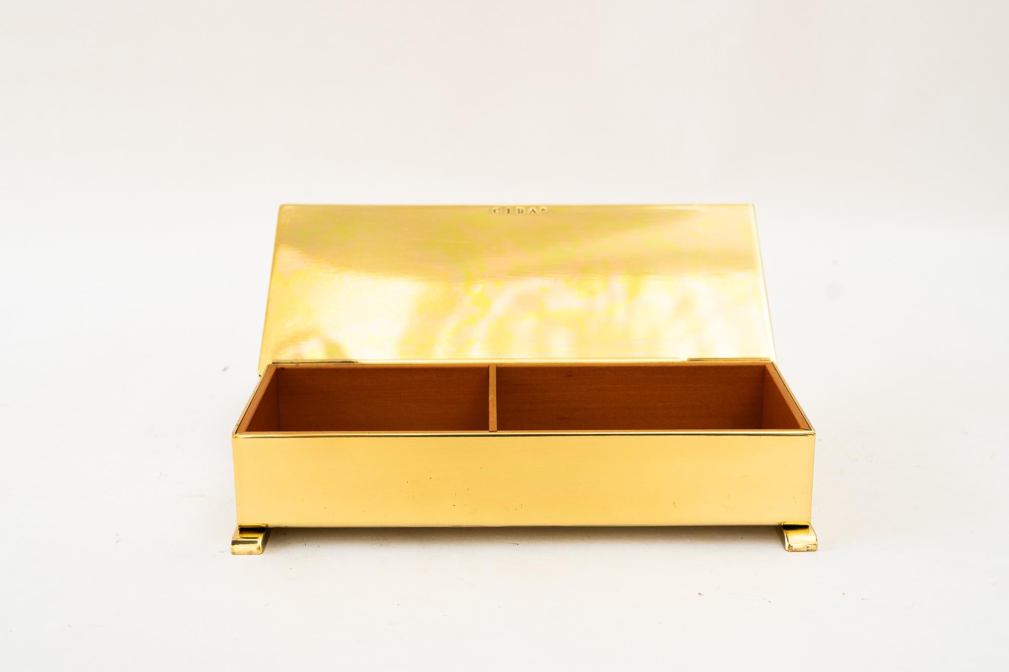 Early 20th Century Art Deco brass Jewelry Box vienna around 1920s For Sale