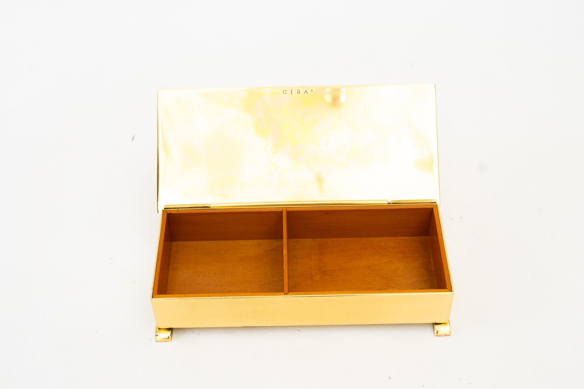 Brass Art Deco brass Jewelry Box vienna around 1920s For Sale