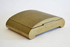 Art Deco Brass Lidded Cigarette Box, 1930's France