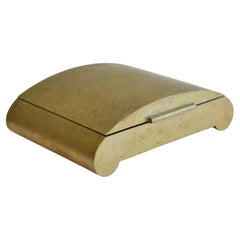 Caja de cigarrillos con tapa de latón Art Decó, años 30 Francia