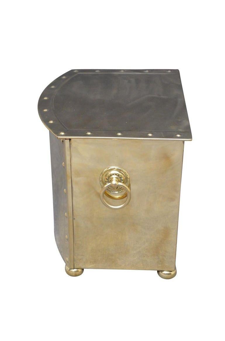 20th Century Art Deco Brass Log or Coal Bin For Sale