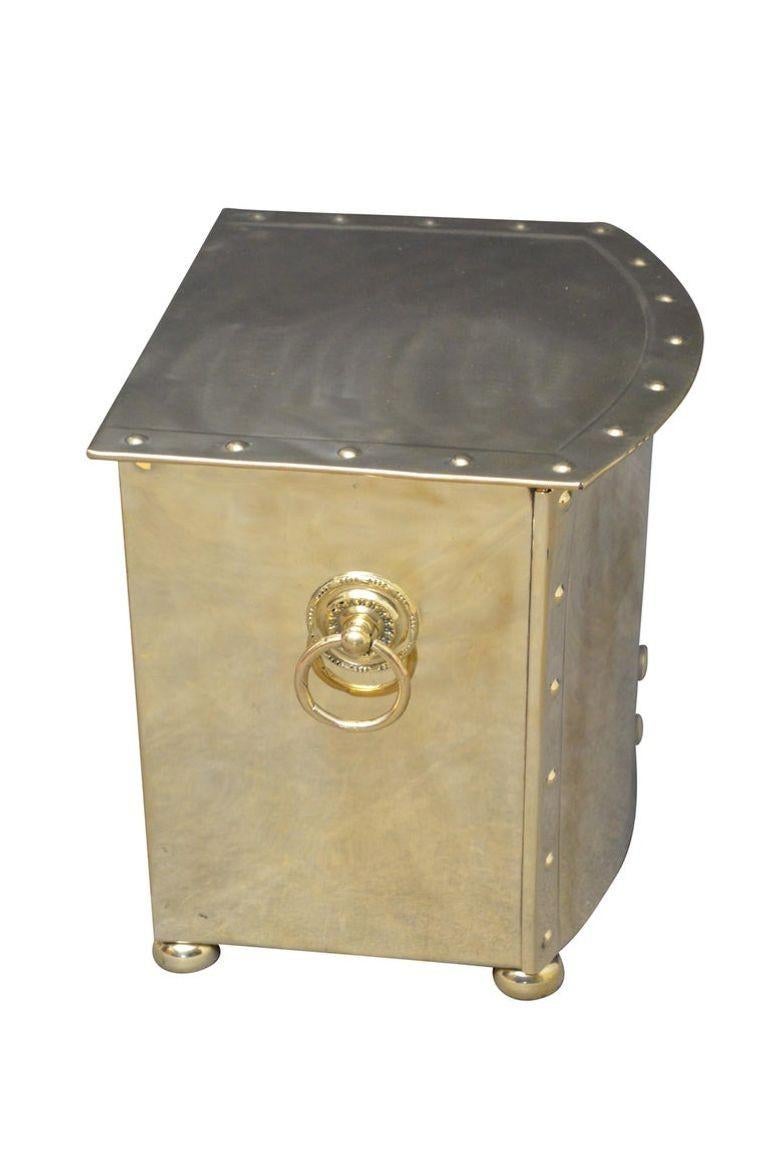 Art Deco Brass Log or Coal Bin For Sale 1