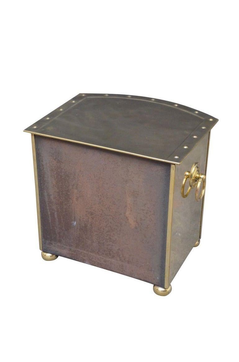 Art Deco Brass Log or Coal Bin For Sale 2