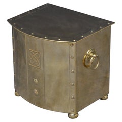 Art Deco Brass Log or Coal Bin