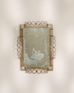 Art Deco Brass Mirror