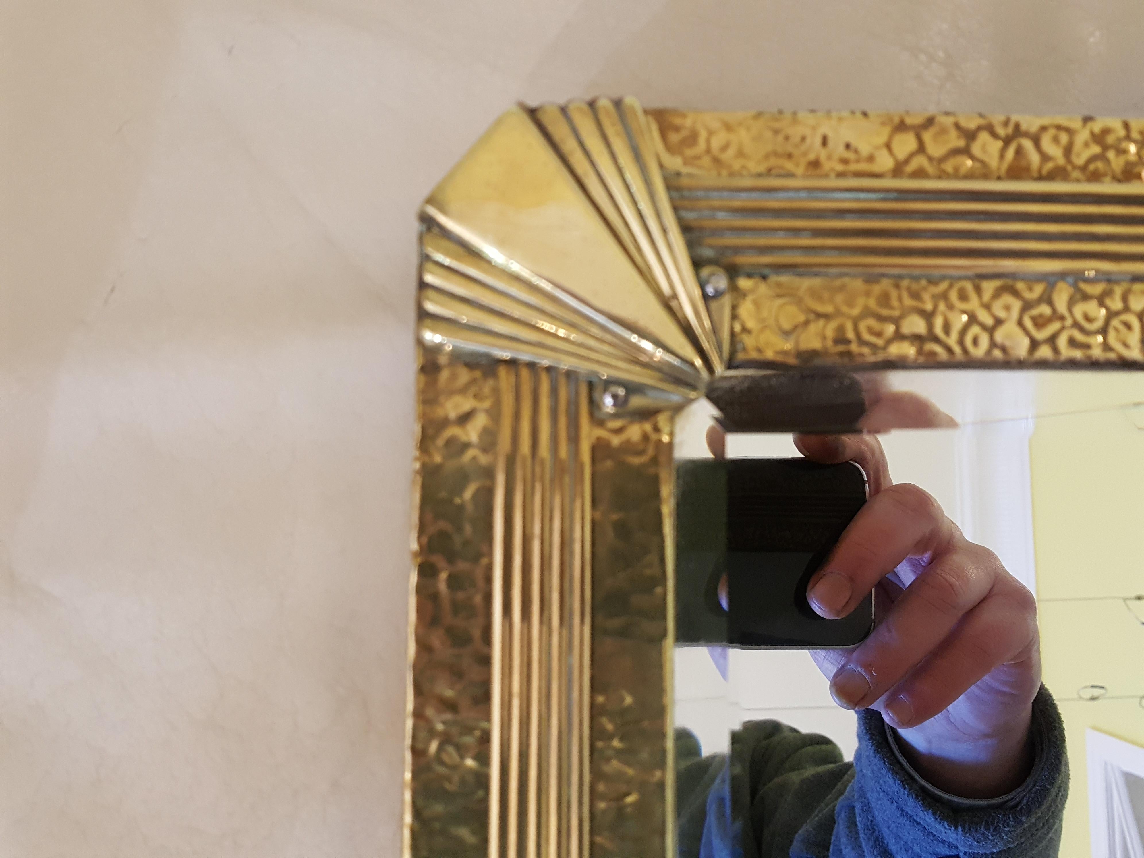 brass art deco mirror