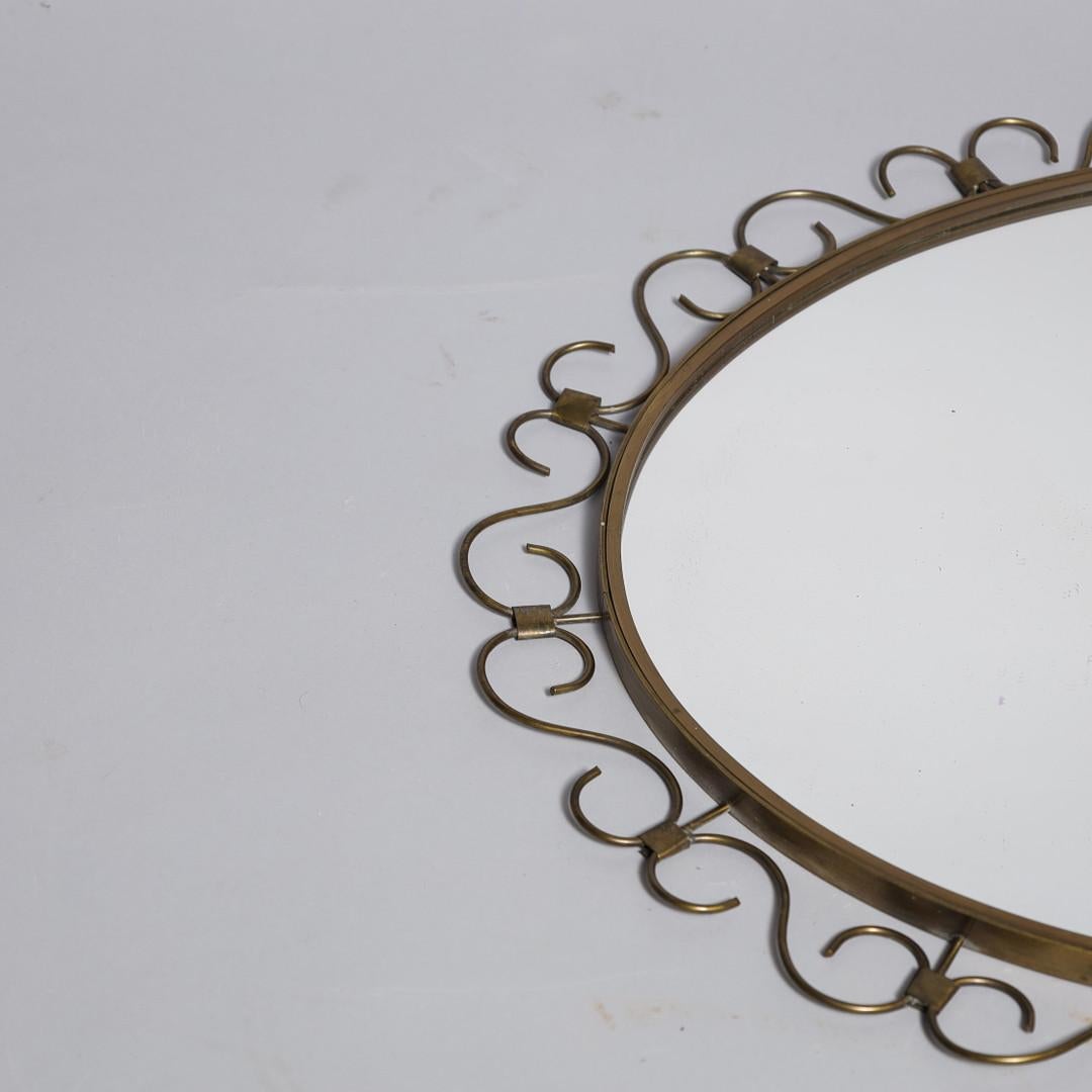 Specchio in ottone Art Deco Mirror In condizioni buone in vendita a Malibu, CA