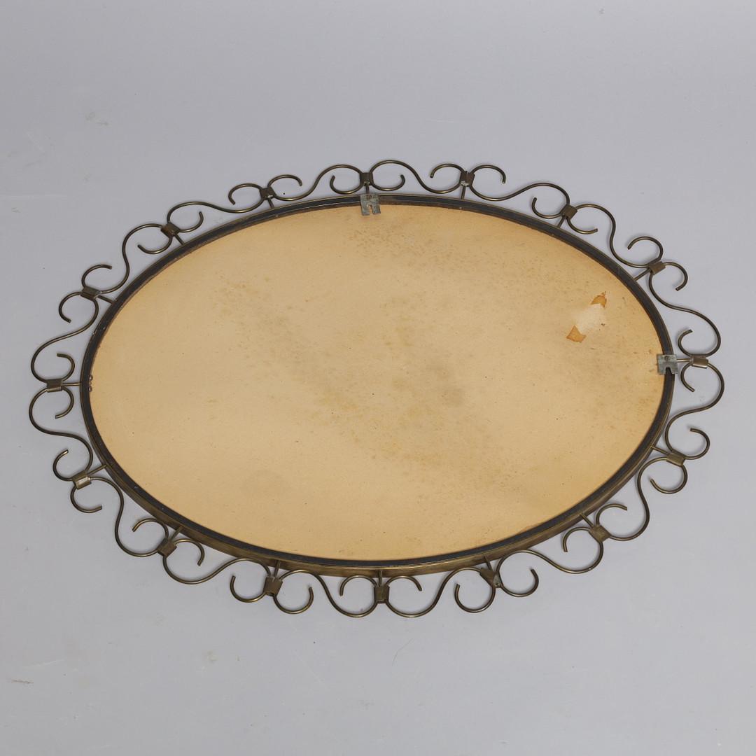 Metà XX secolo Specchio in ottone Art Deco Mirror in vendita