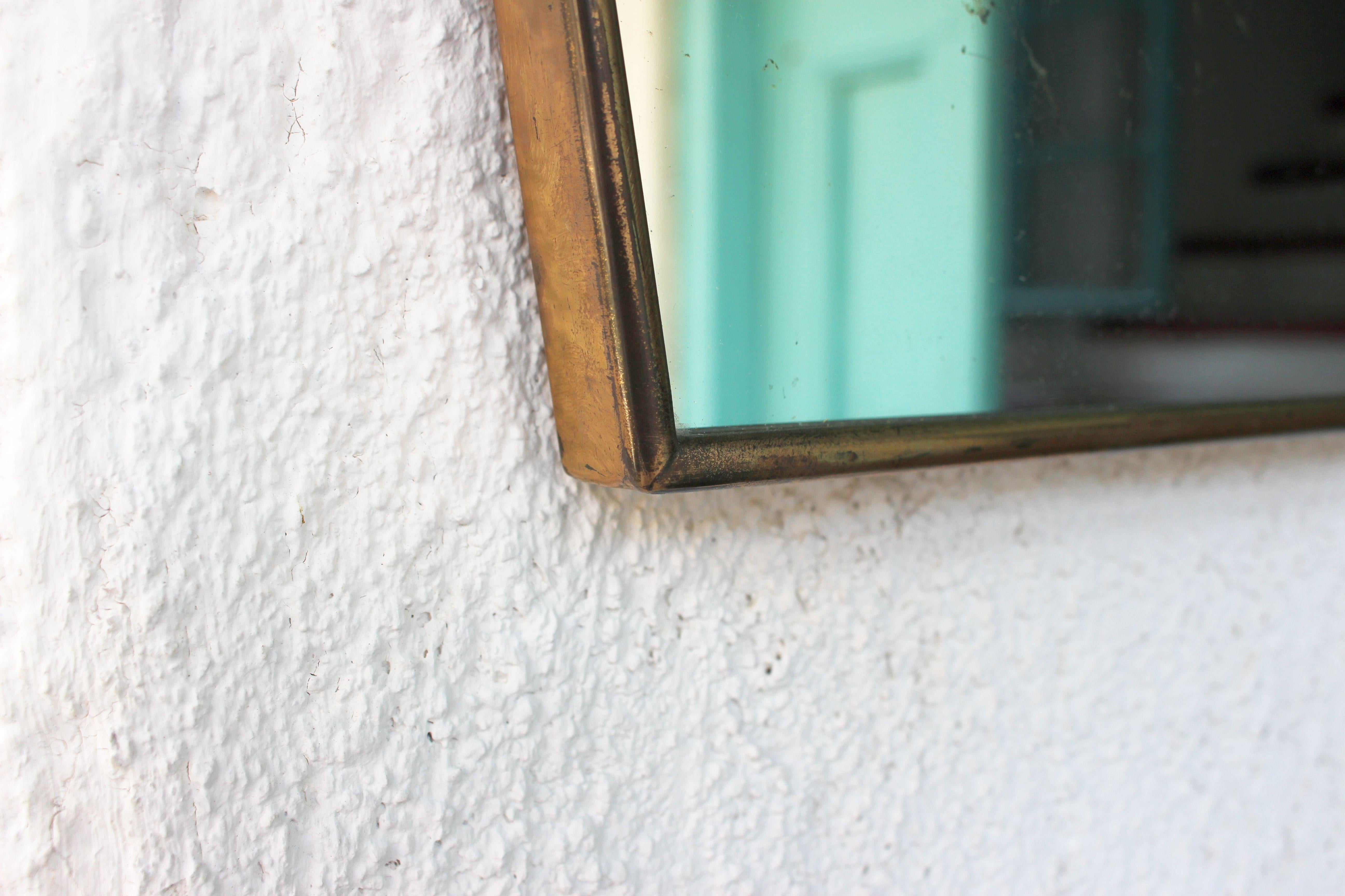 Art Deco Brass Mirror For Sale 1