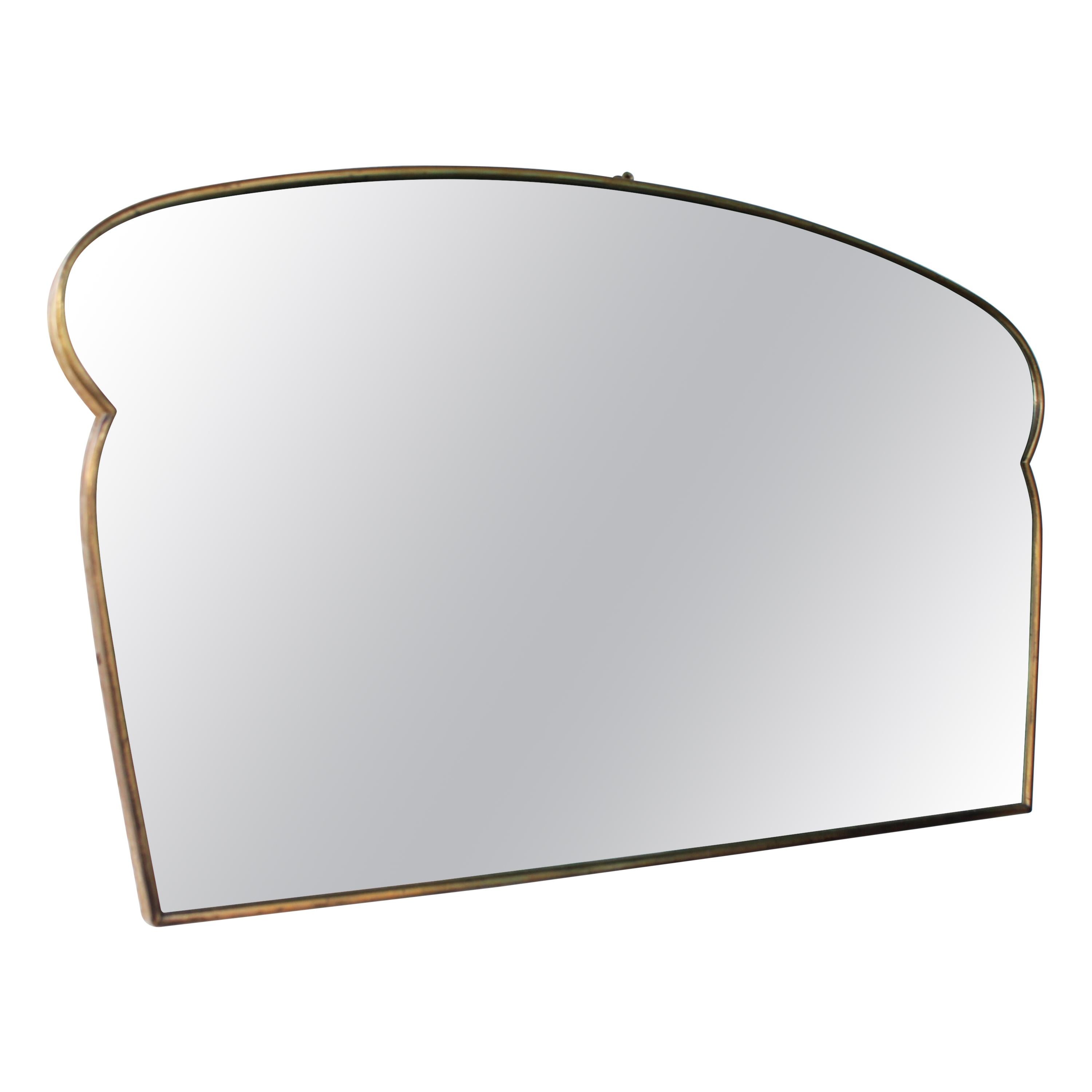 Art Deco Brass Mirror For Sale