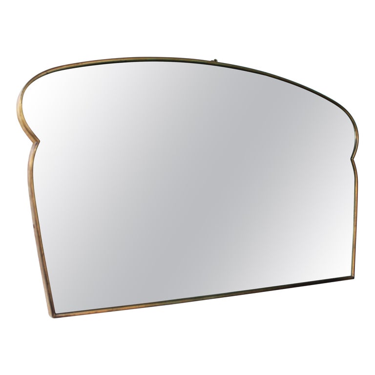 Art Deco Brass Mirror For Sale at 1stDibs
