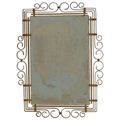 Art Deco Brass Mirror