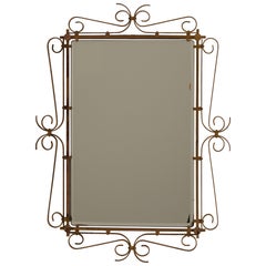 Specchio in ottone in stile Art Déco