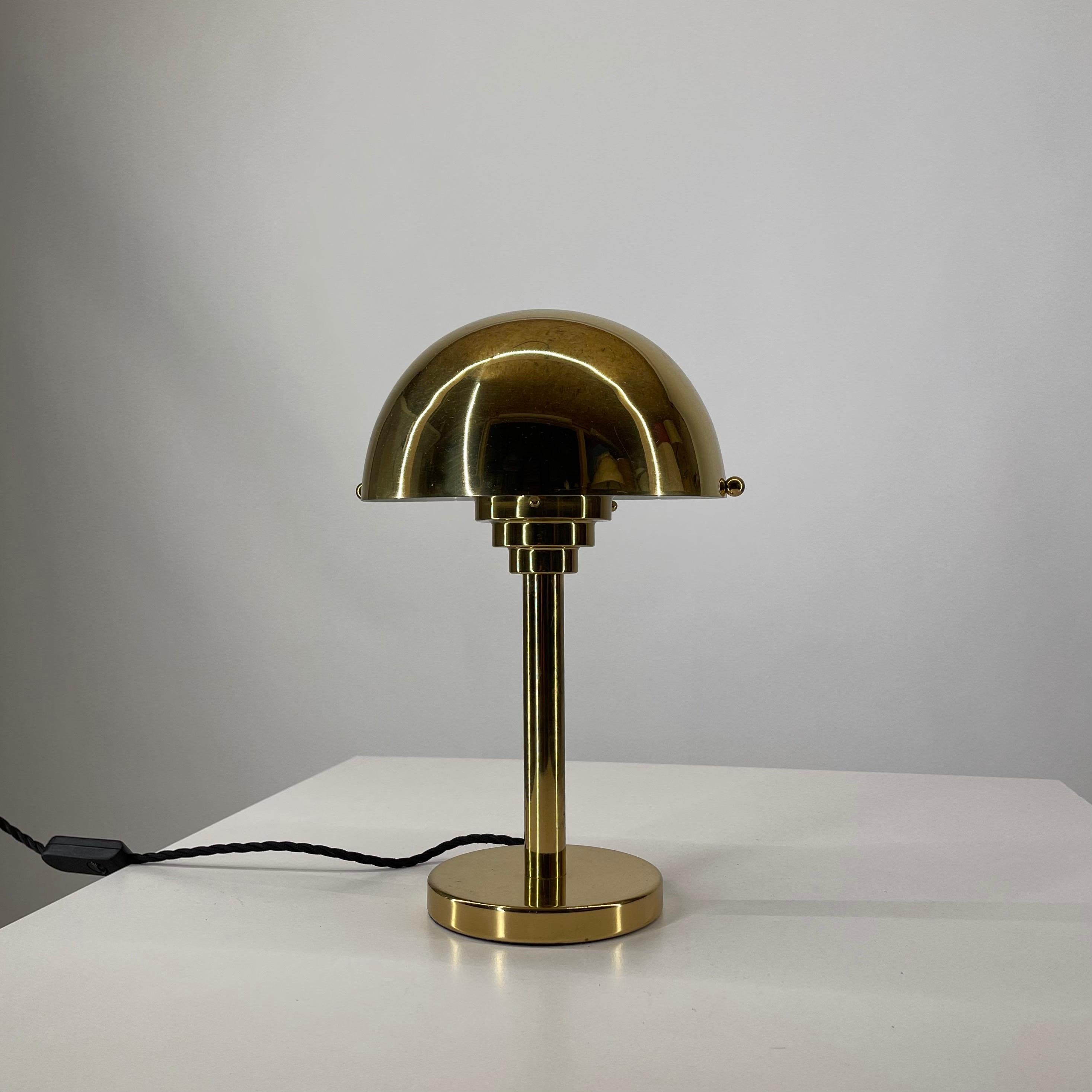 Metal Pair Art Deco Brass Mushroom Table Lamp, Austria 1970