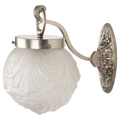 Applique murale/Lampe murale Art Déco en laiton nickelé Val Saint Lambert