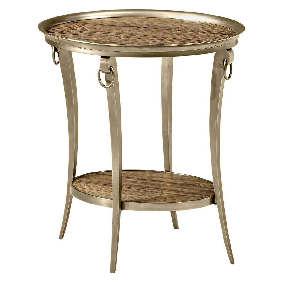 Art Deco Brass Oval Side Table