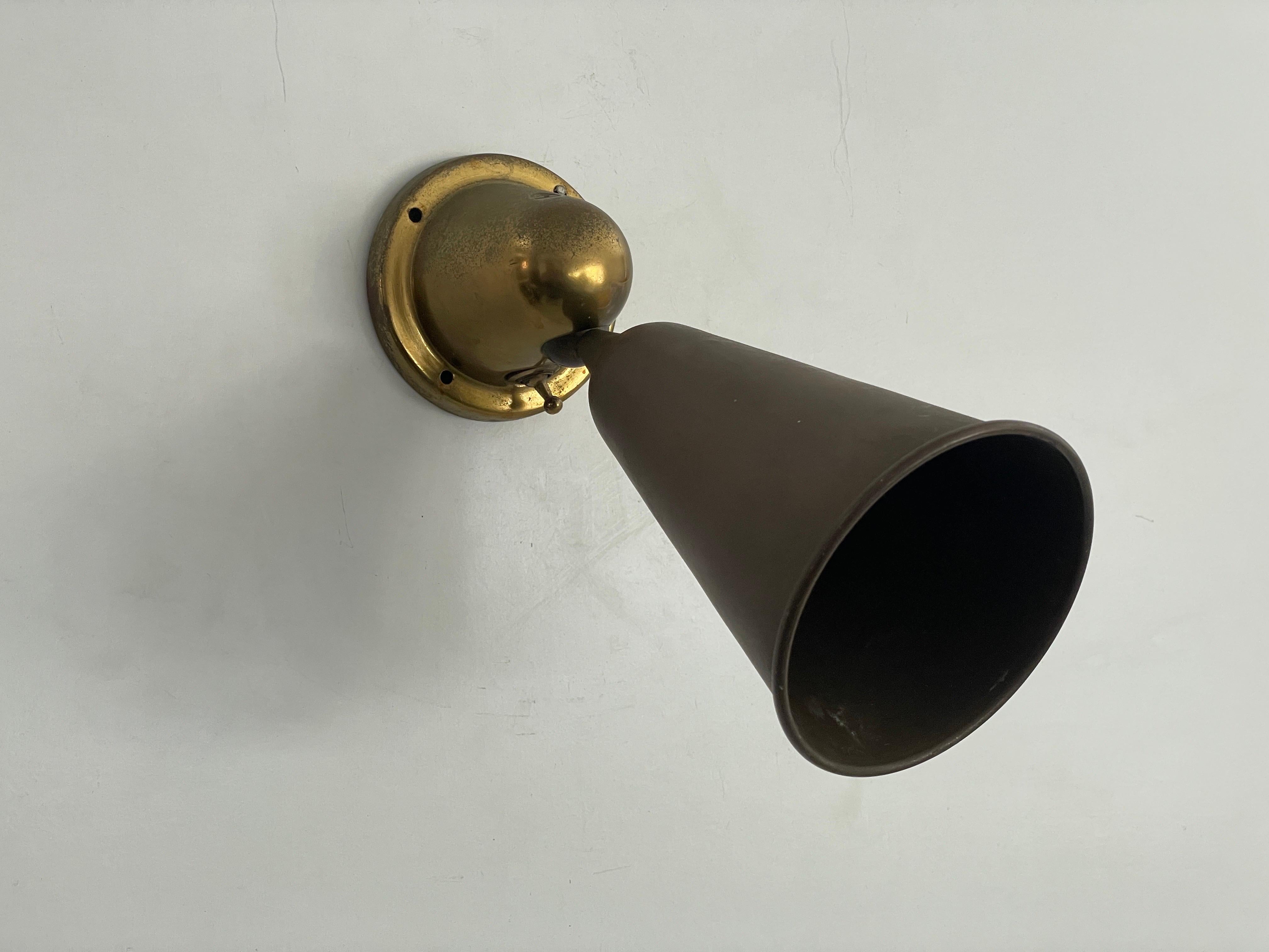 Art Deco Brass Pair of Wall Lamps, 1940s, Italy (Deutsch) im Angebot