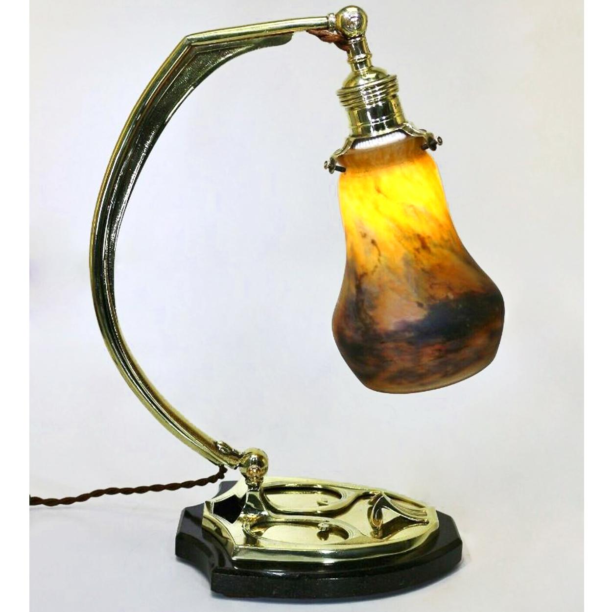art deco brass table lamp