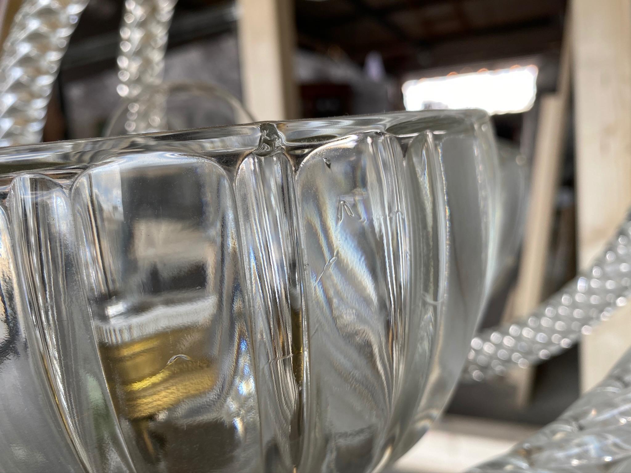 Art Deco Murano Glas Pendant Lamp by Barovier & Toso, 1930s with brass 8