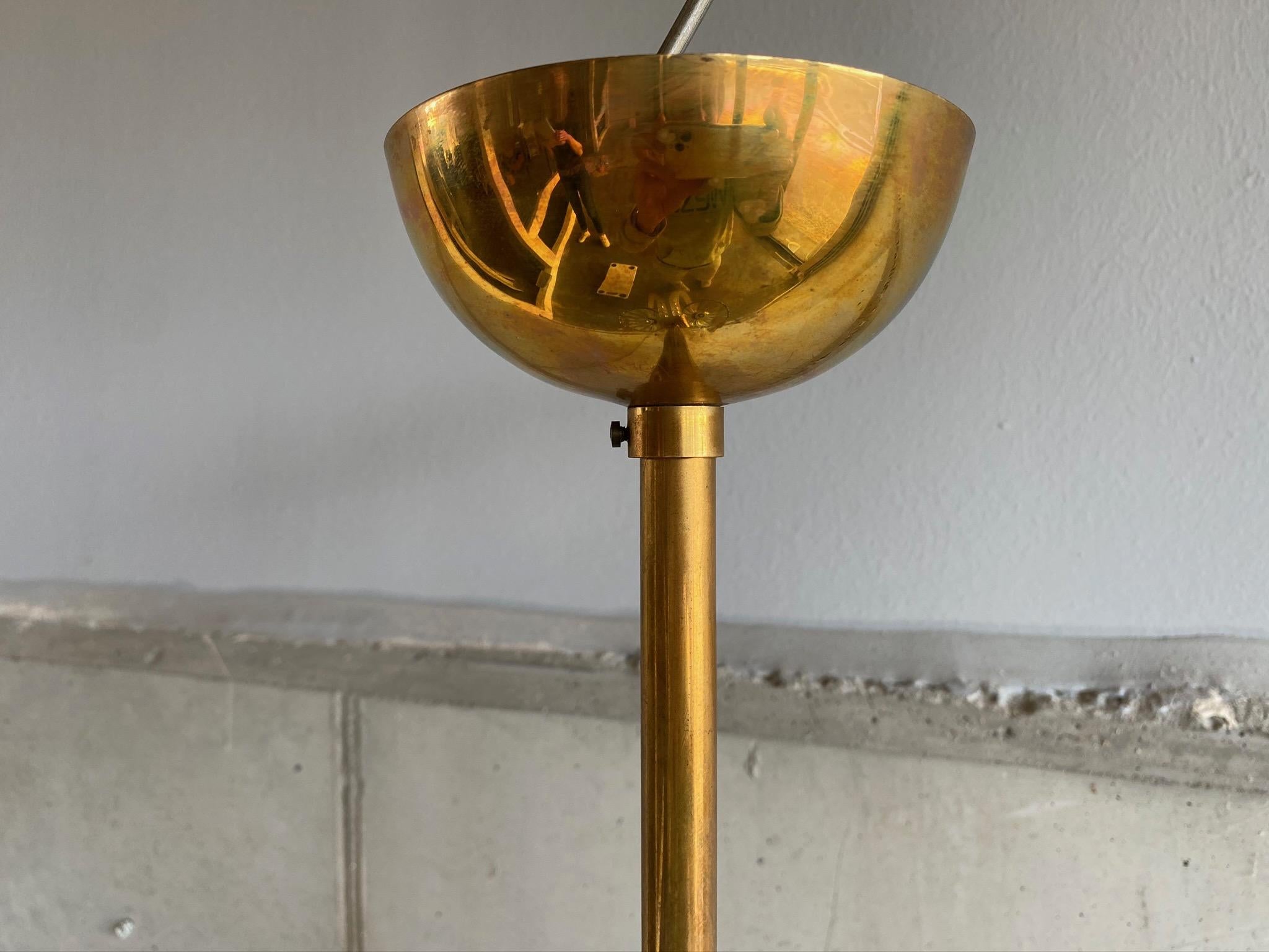 Art Deco Murano Glas Pendant Lamp by Barovier & Toso, 1930s with brass For Sale 10