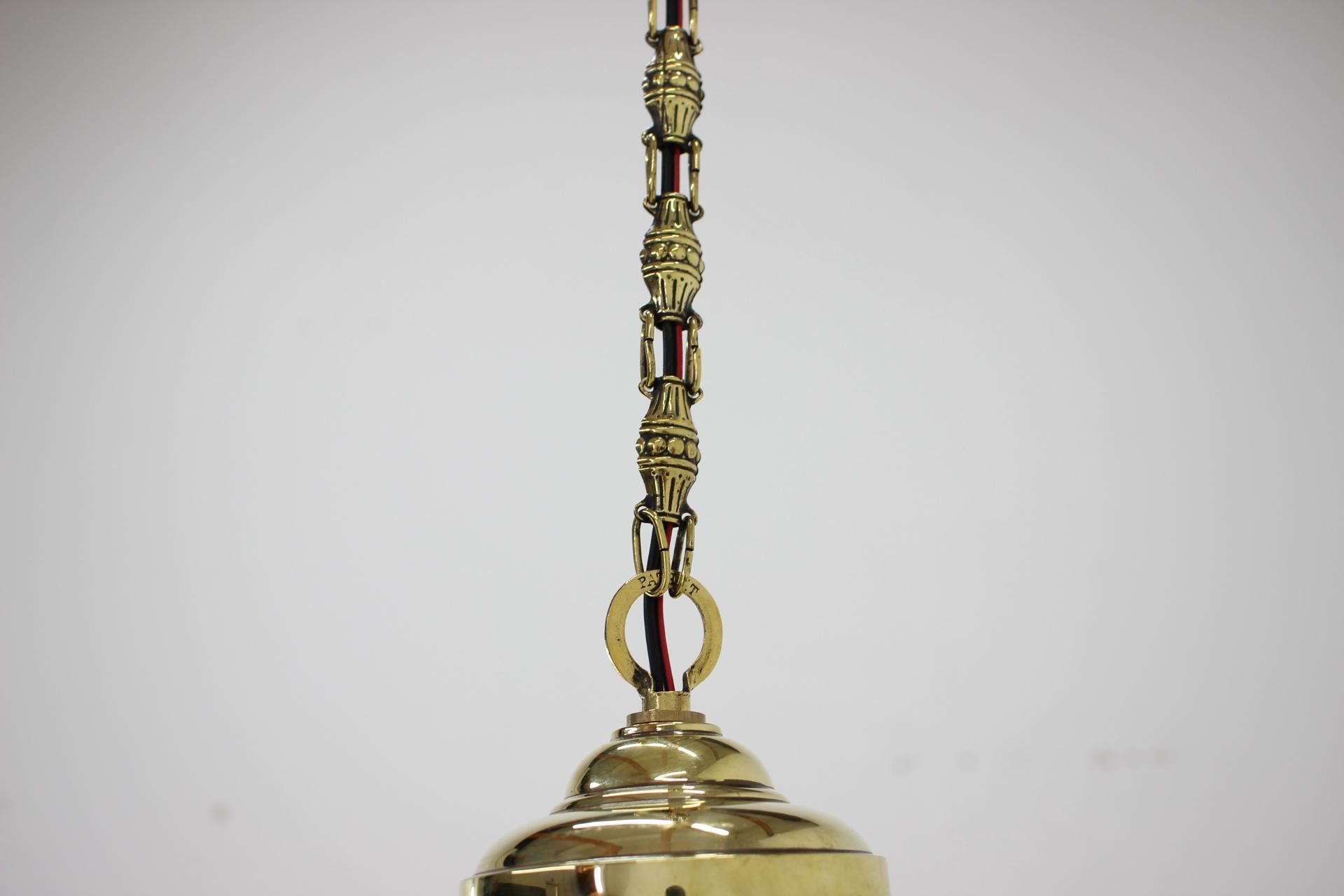 Czech Art Deco Brass Pendant/Patent, 1930s