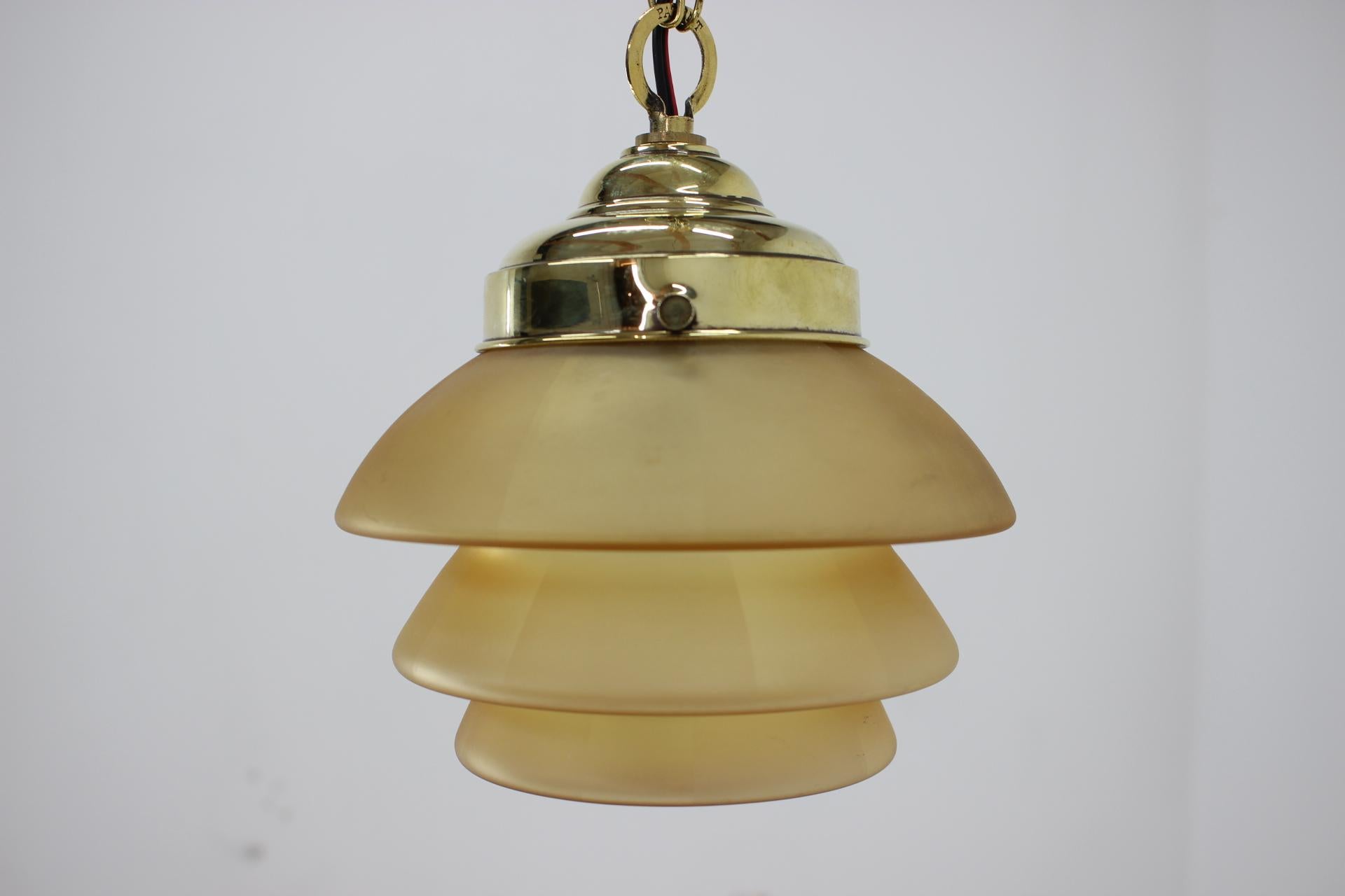 Art Deco Brass Pendant/Patent, 1930s In Good Condition In Praha, CZ