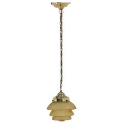 Art Deco Brass Pendant or Patent, 1930s