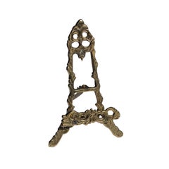 Art Deco Brass Photo Easel Art Frame for Desktop or Tabletop