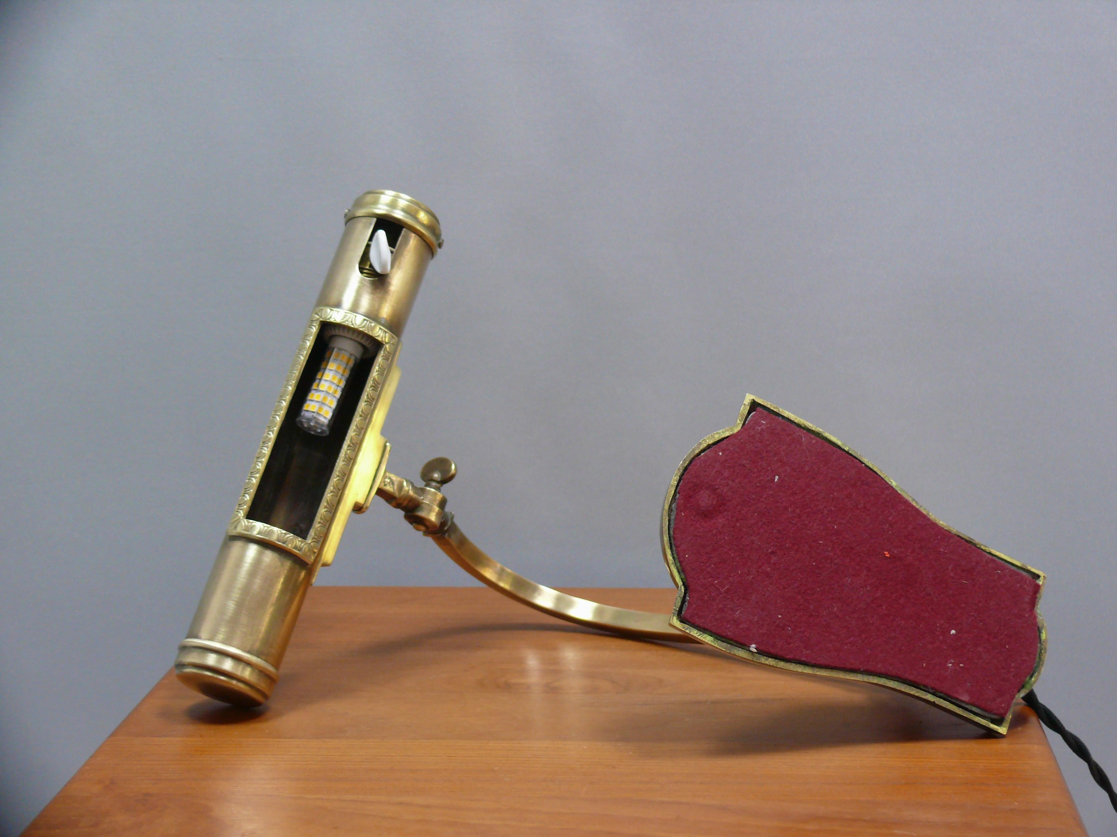 Art Deco Brass Piano Lamp, 1920s en venta 4