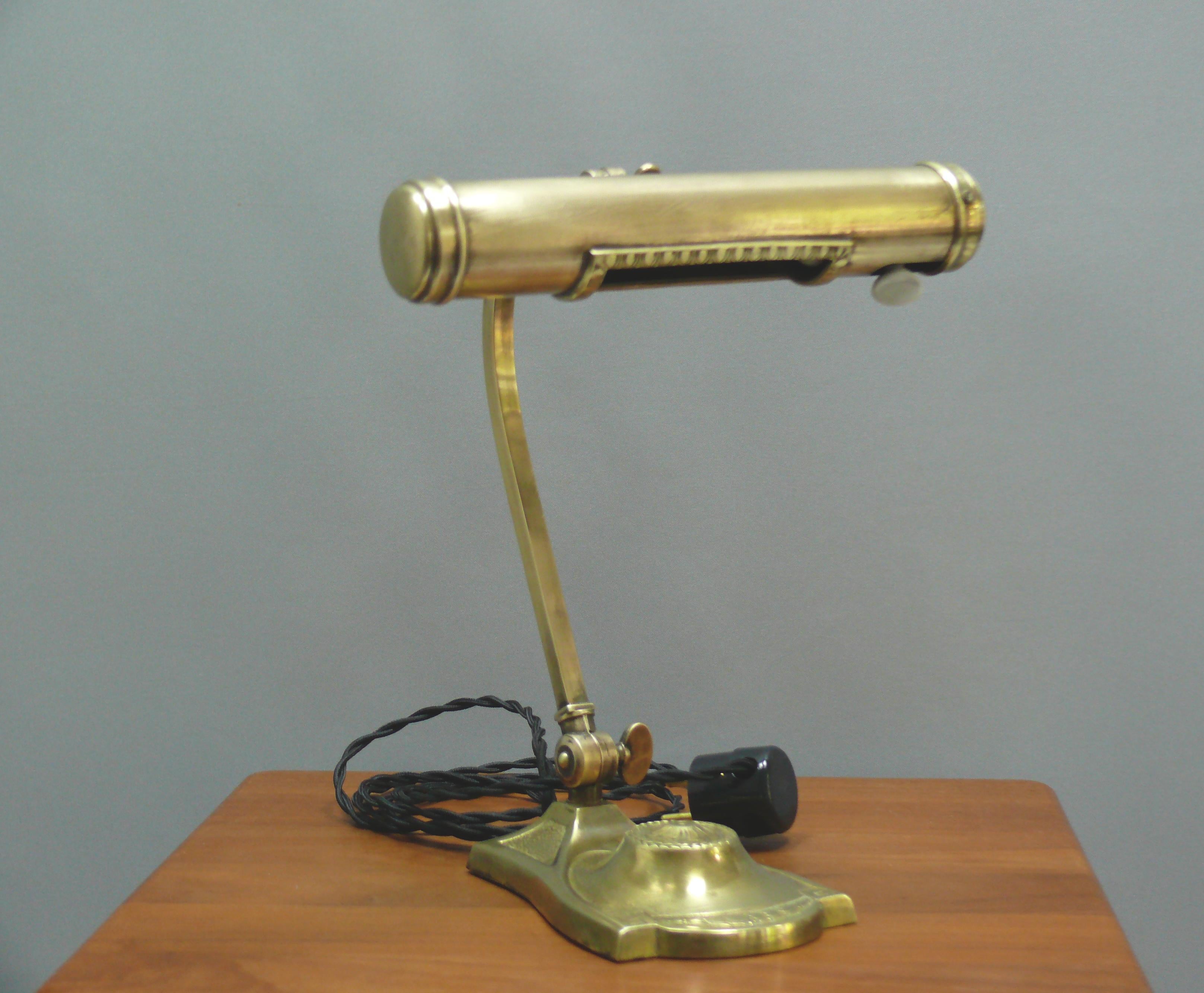 Art Deco Brass Piano Lamp, 1920s en venta 6