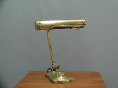 Art Deco Brass Piano Lamp, Adjustable Shade, German Design, Circa 1920