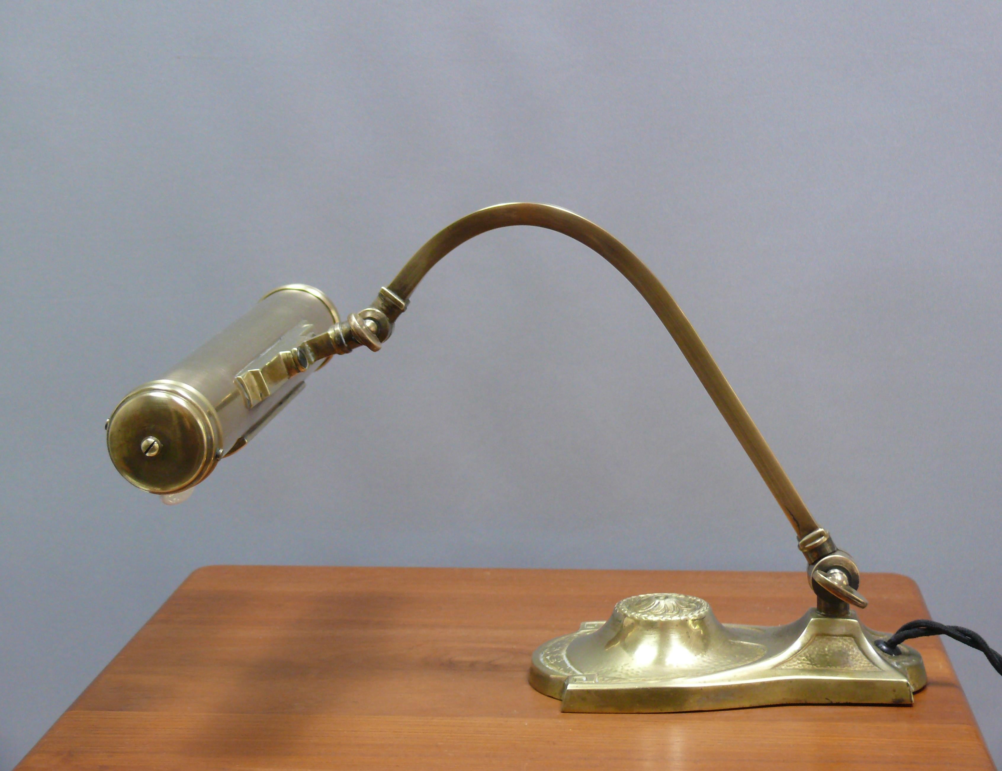 Art Deco Brass Piano Lamp, 1920s Alemán en venta