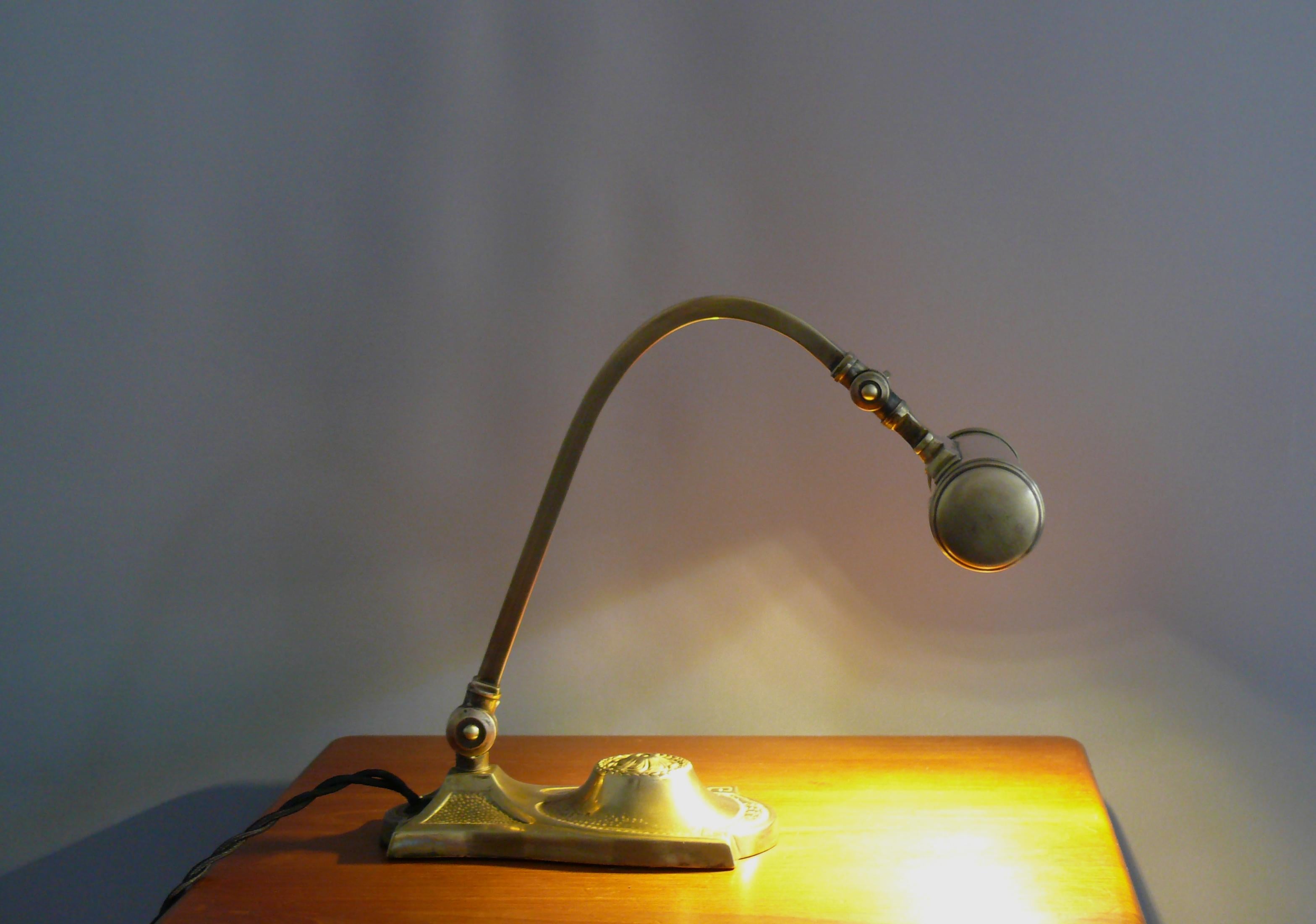 Art Deco Brass Piano Lamp, 1920s en Bueno estado para la venta en Schwerin, MV
