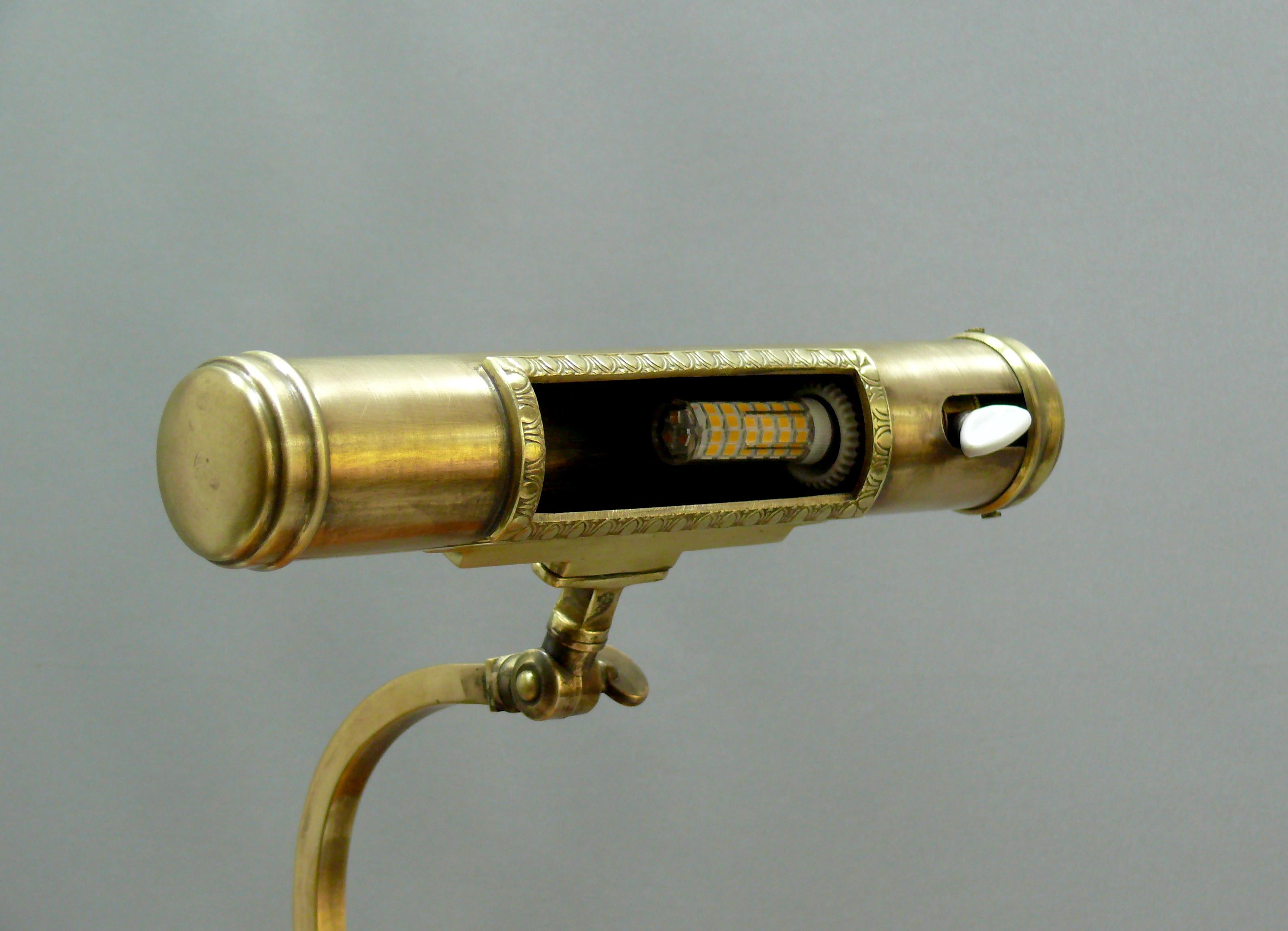 Art Deco Brass Piano Lamp, 1920s Latón en venta