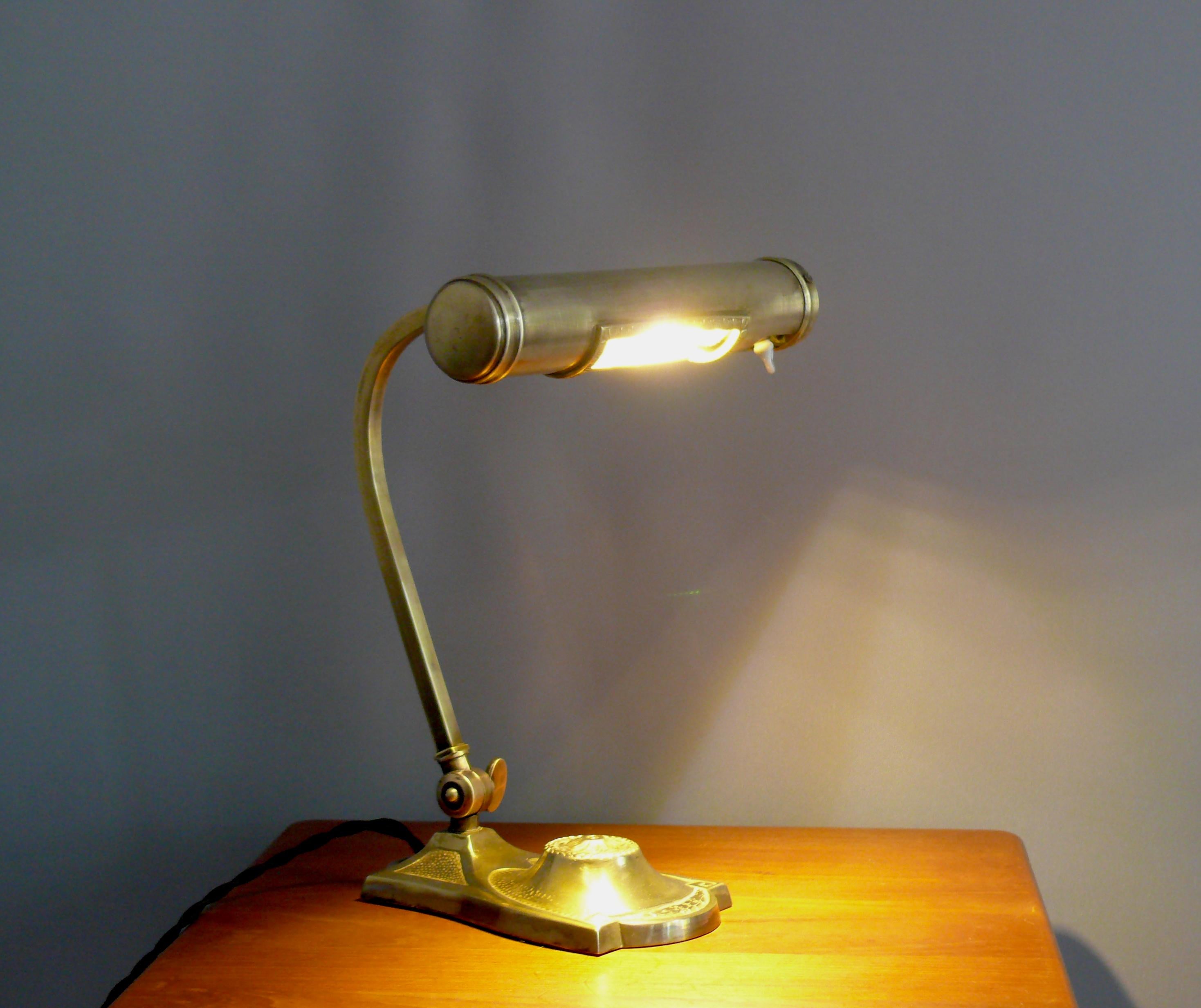 Art Deco Brass Piano Lamp, 1920s en venta 2
