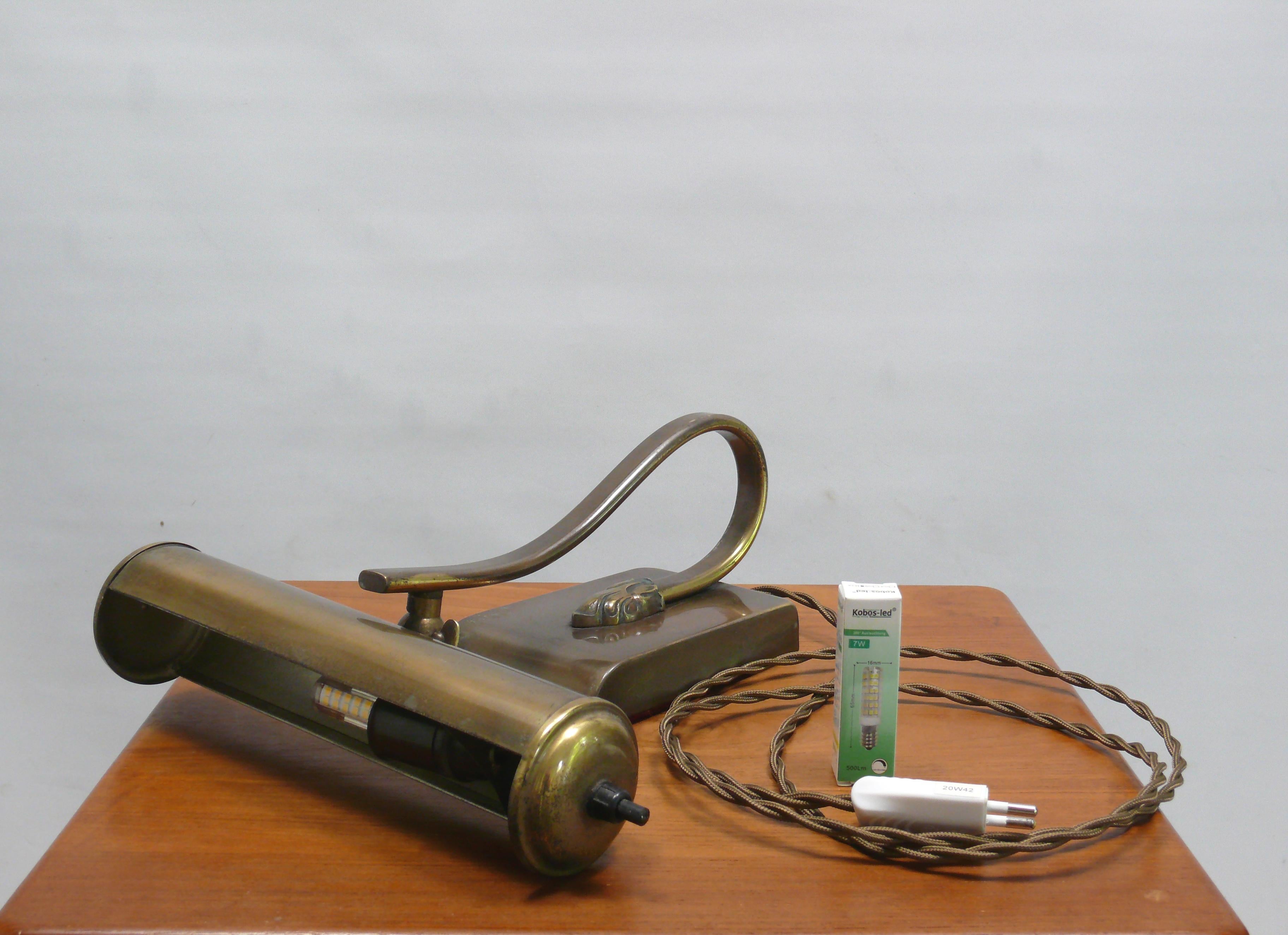 Art Deco Brass Piano Lamp, 1930s 5