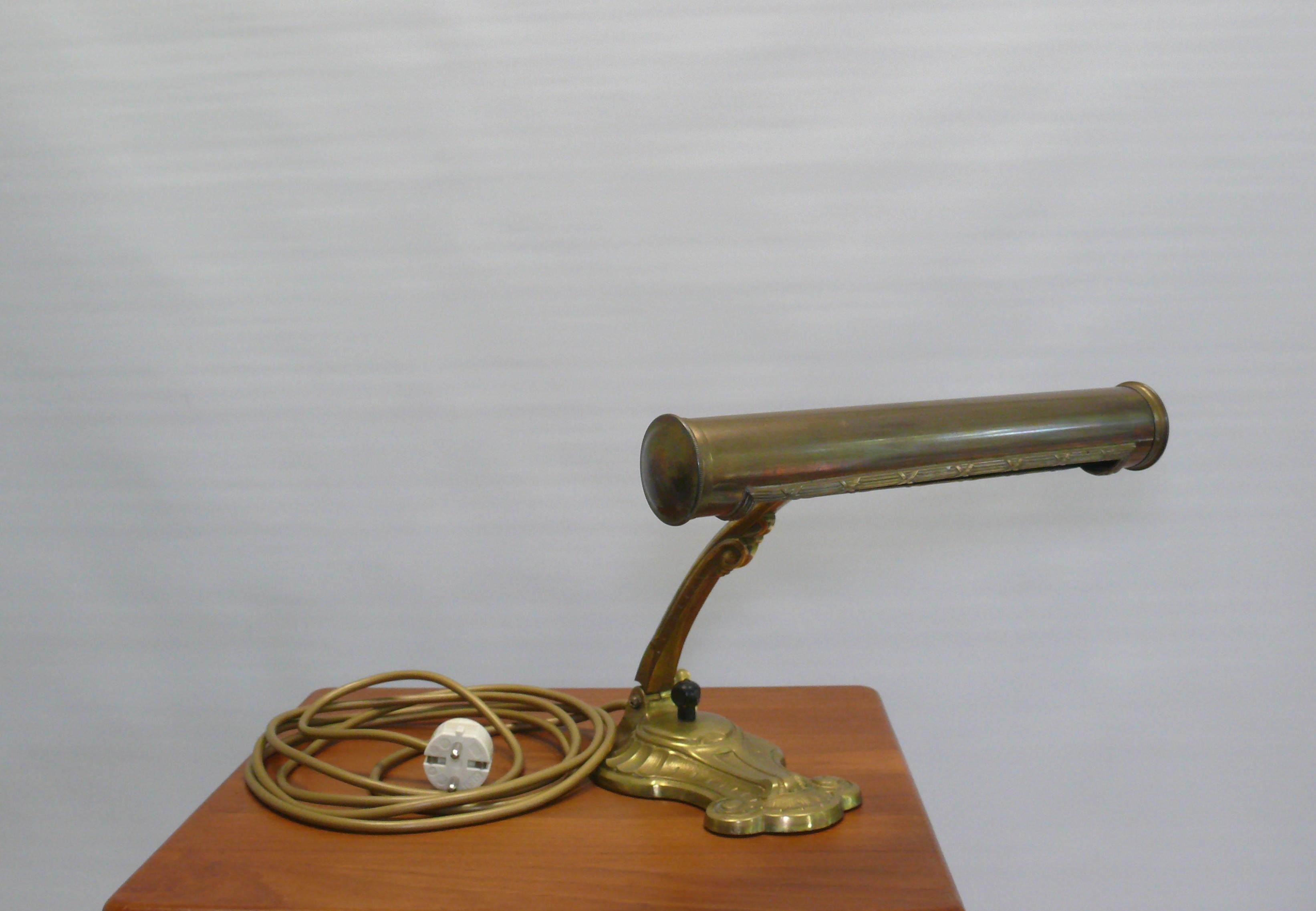 Art Deco Brass Piano Lamp, 1930s 8