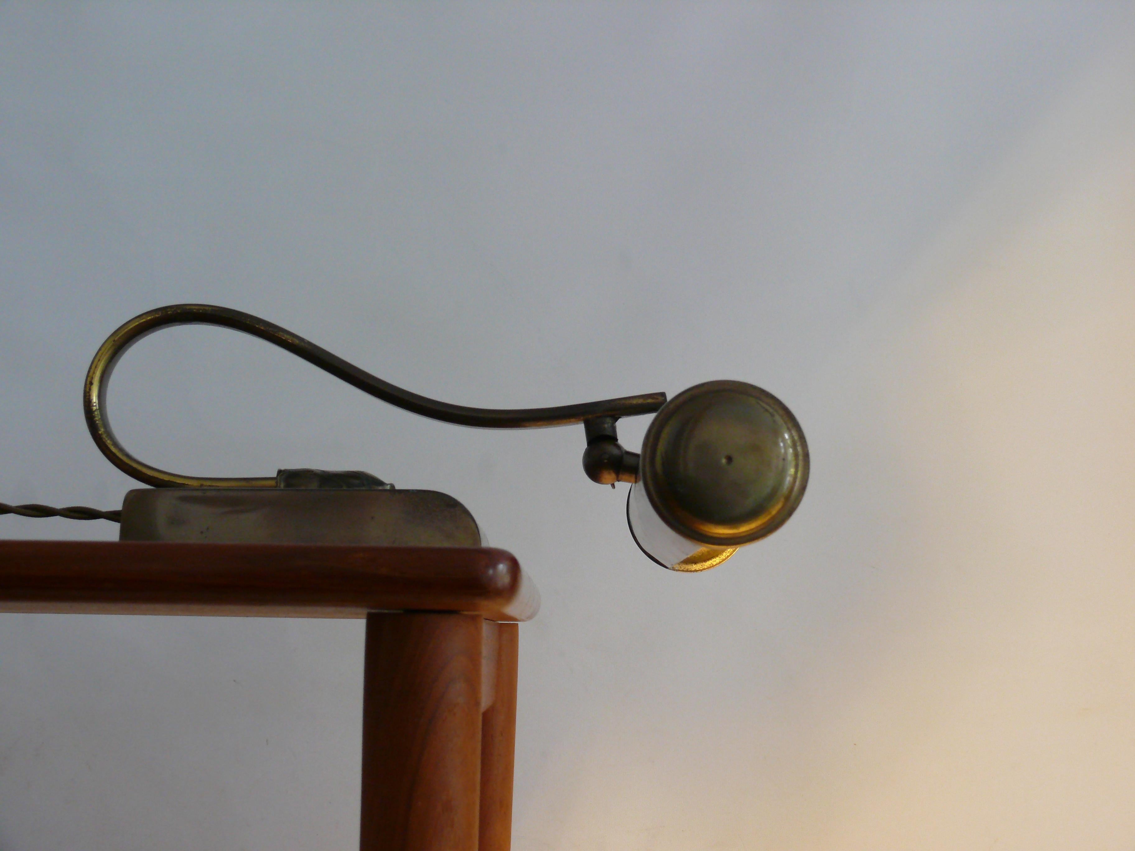 German Art Deco Brass Piano Lamp, 1930s