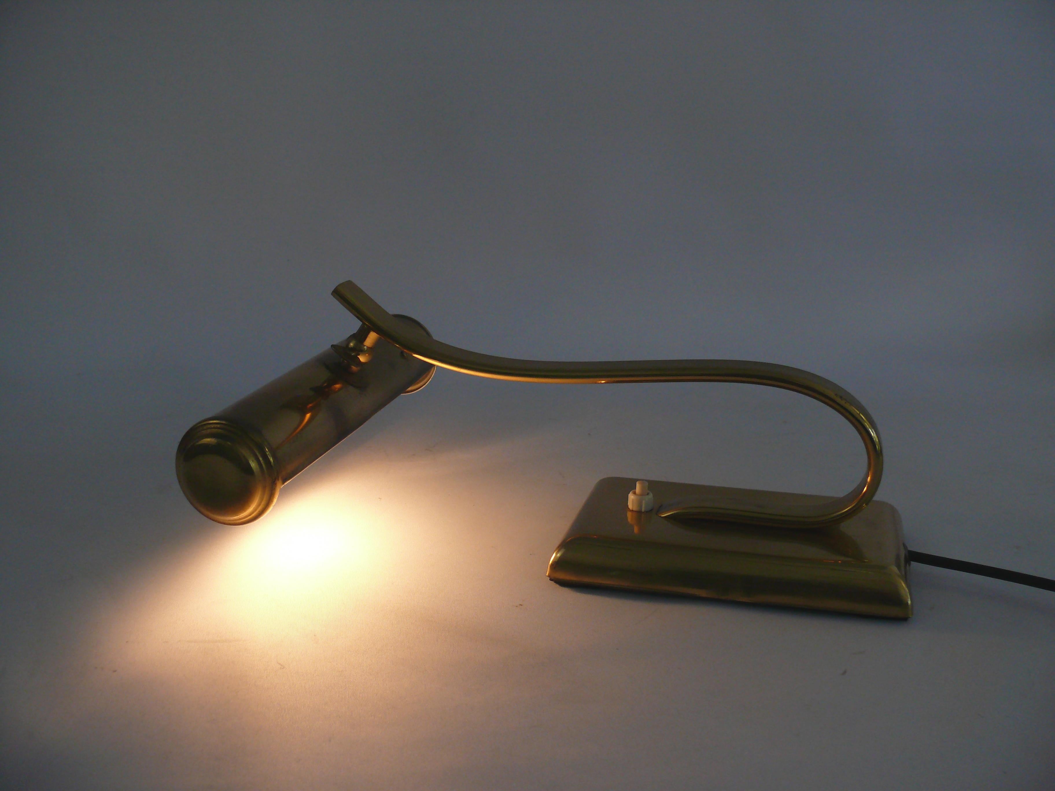 20th Century Art Deco Brass Piano Lamp, 1930s