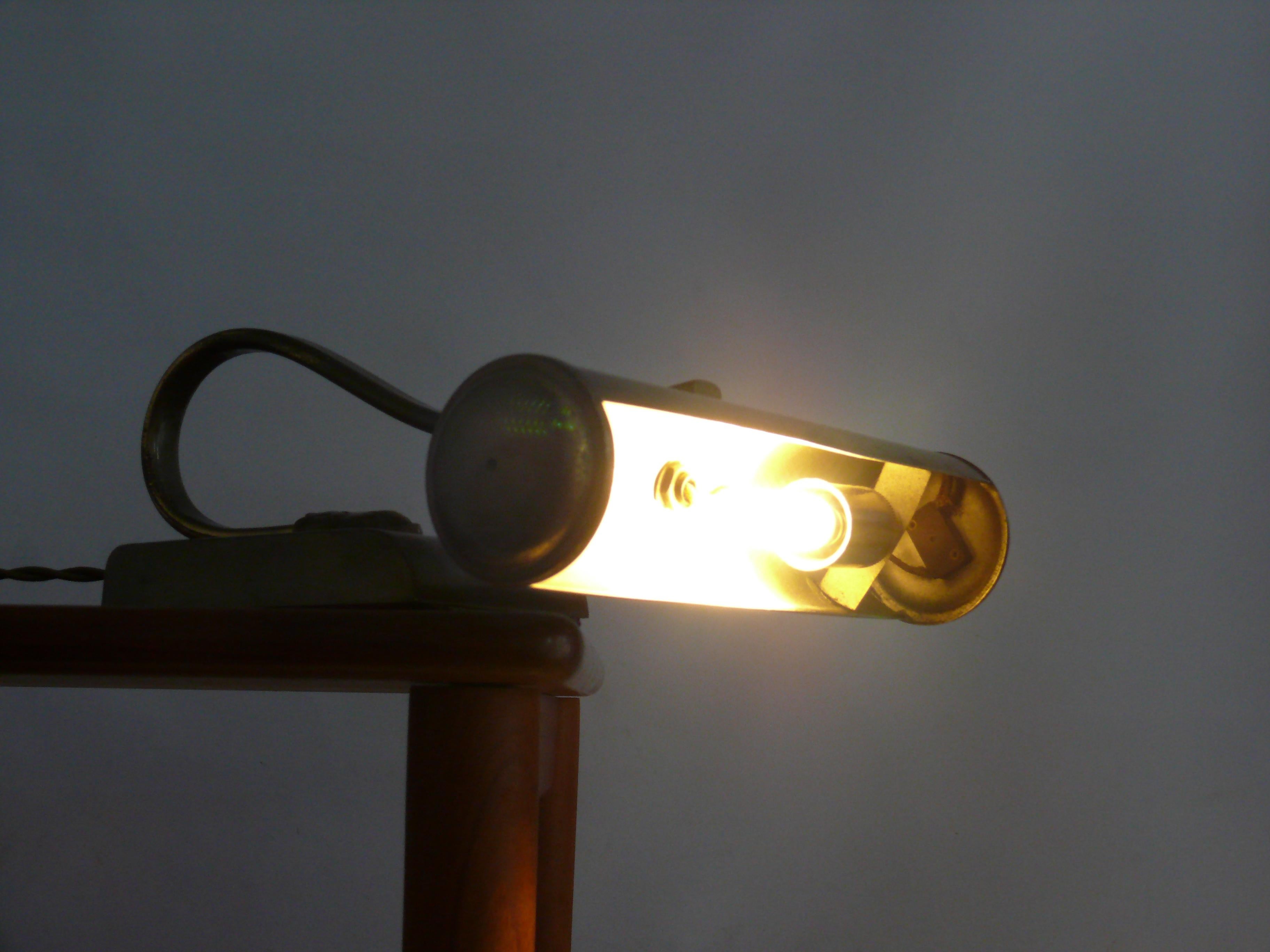 Art Deco Brass Piano Lamp, 1930s In Good Condition In Schwerin, MV