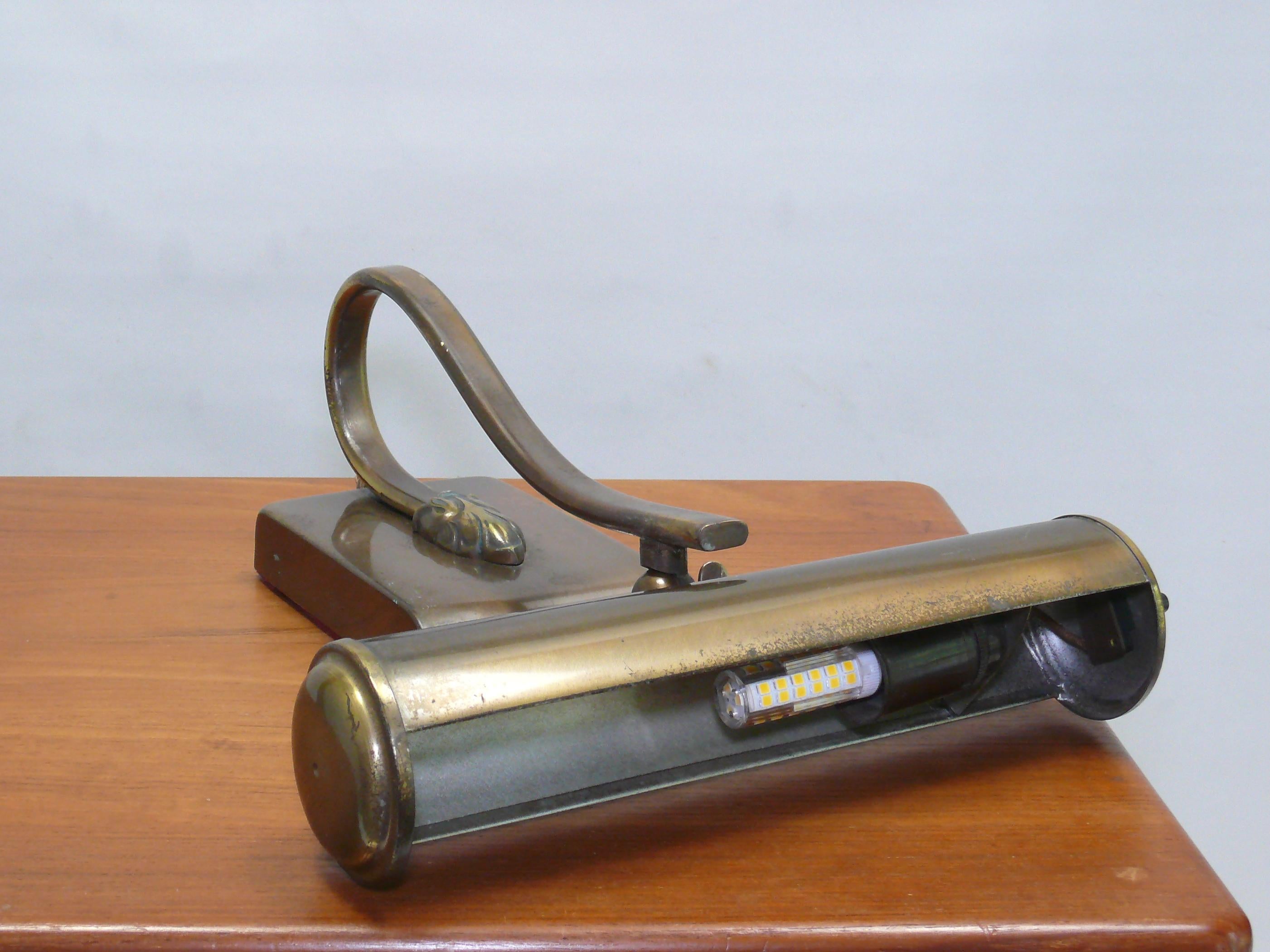 Art Deco Brass Piano Lamp, 1930s 1