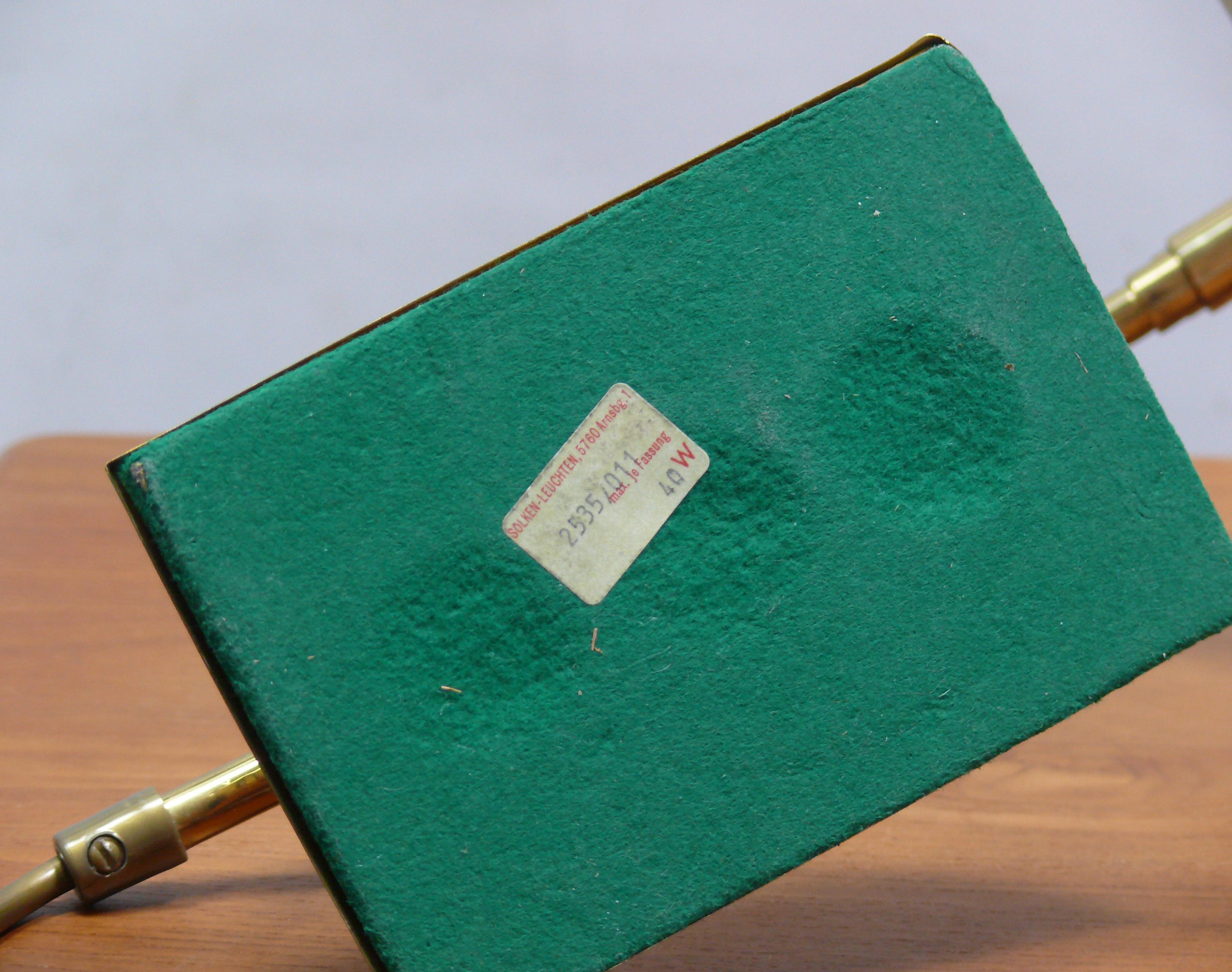 Lámpara Art Decó de latón para piano, Soelken - Alemania, años 70 en venta 7