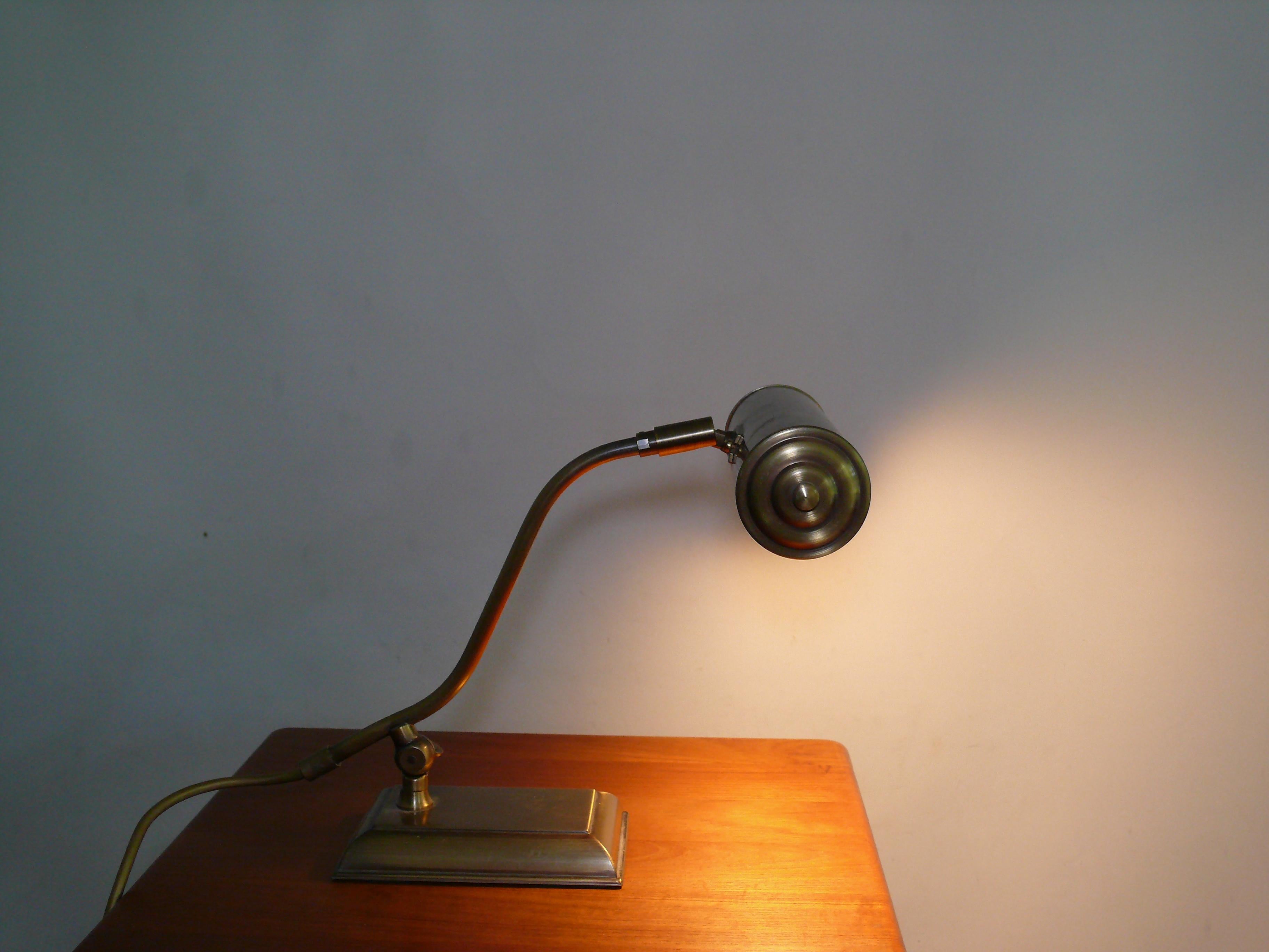 Art Deco Brass Piano Lamp, Soelken - Germany, 1970s In Good Condition In Schwerin, MV