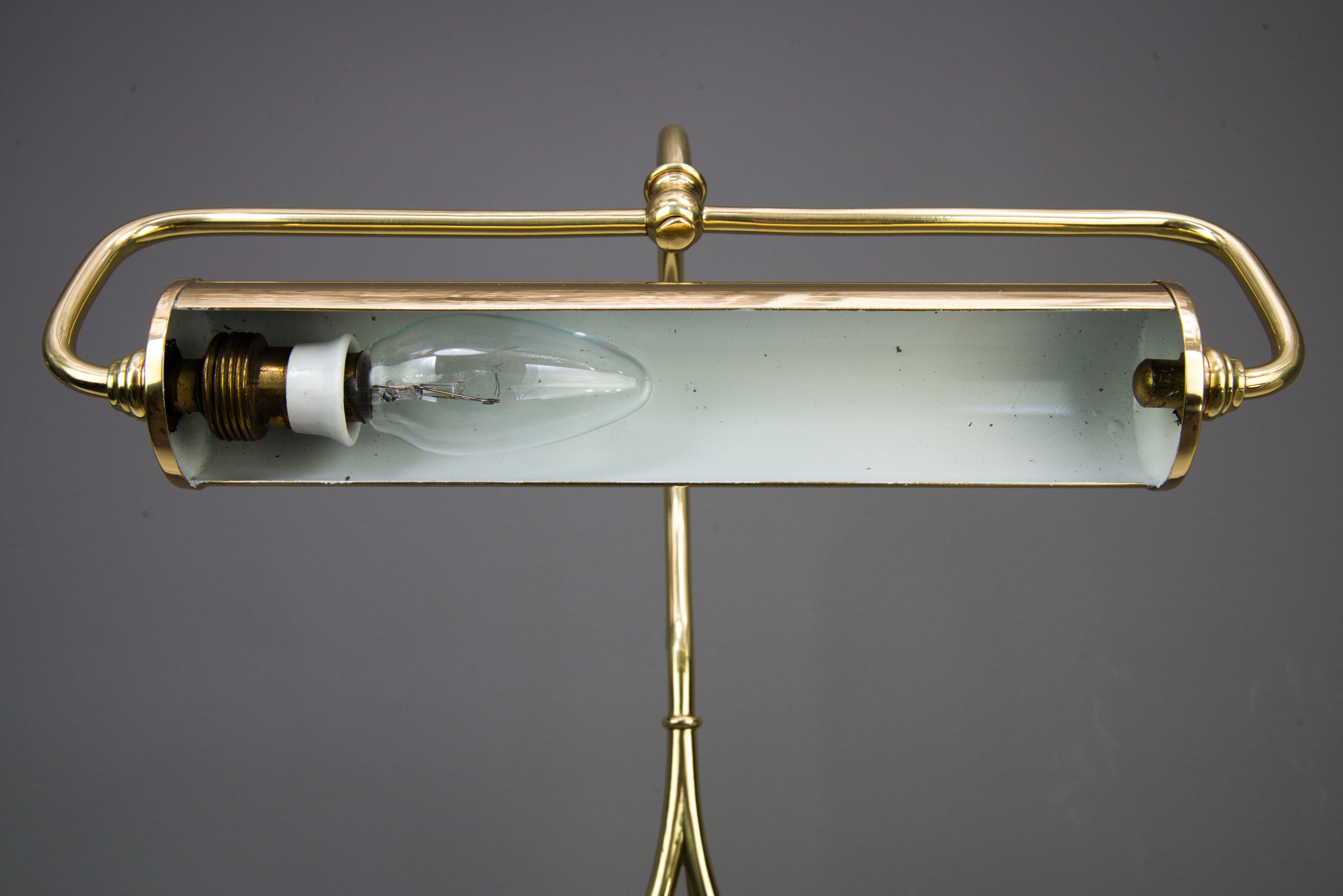 Art Deco Brass Piano Note Stand Lamp, circa 1920s 5