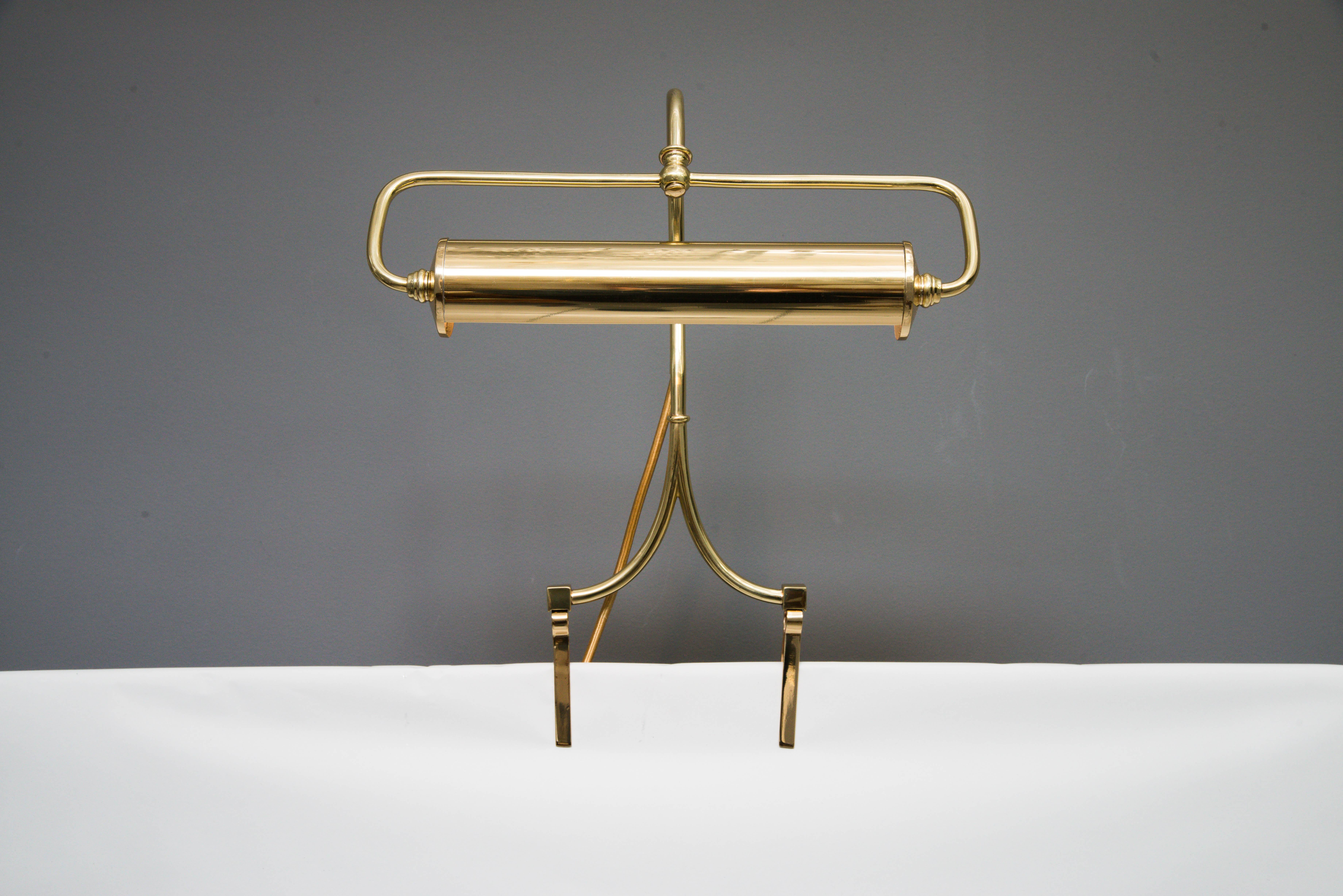 Art Deco Brass Piano Note Stand Lamp, circa 1920s 7