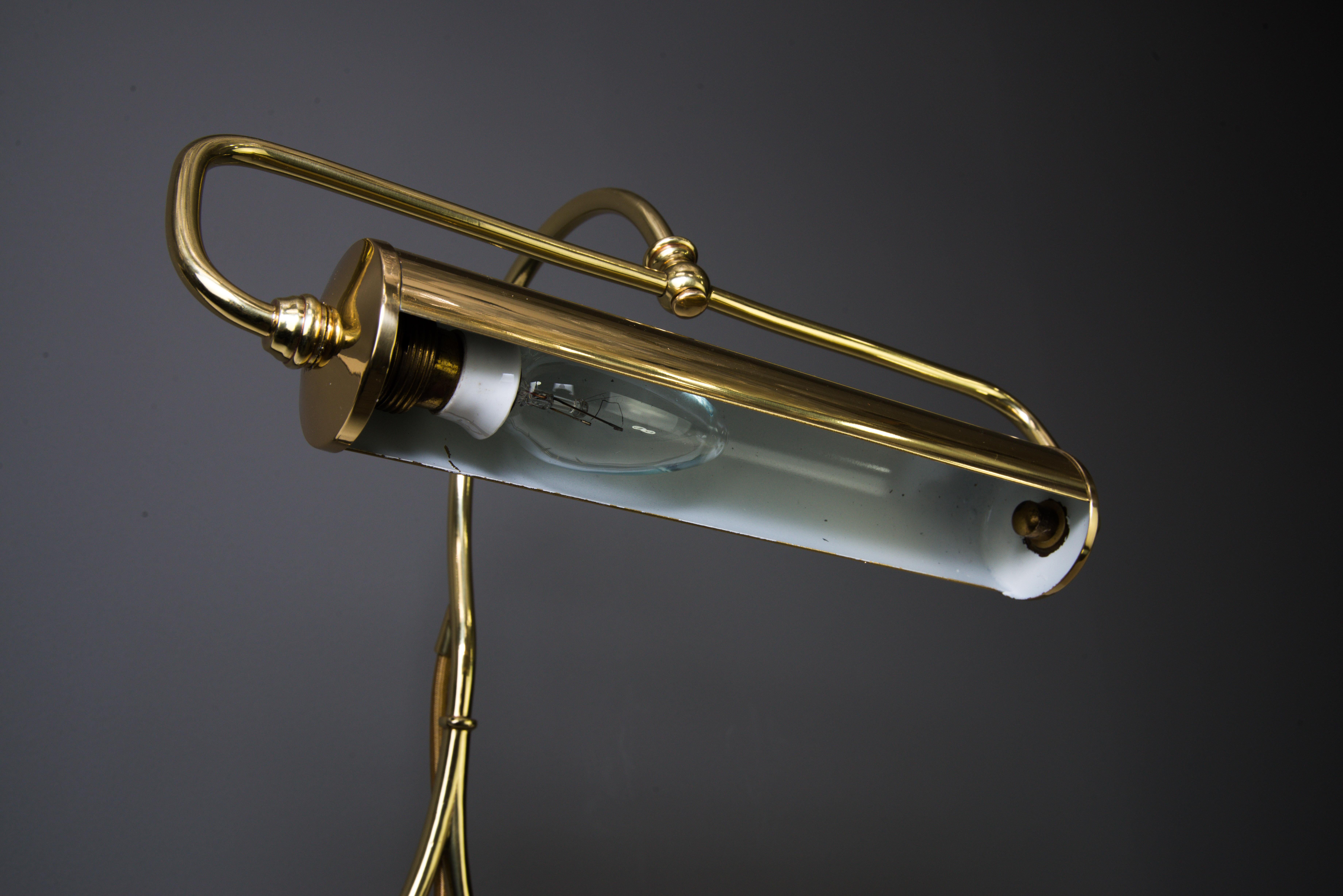 Austrian Art Deco Brass Piano Note Stand Lamp, circa 1920s