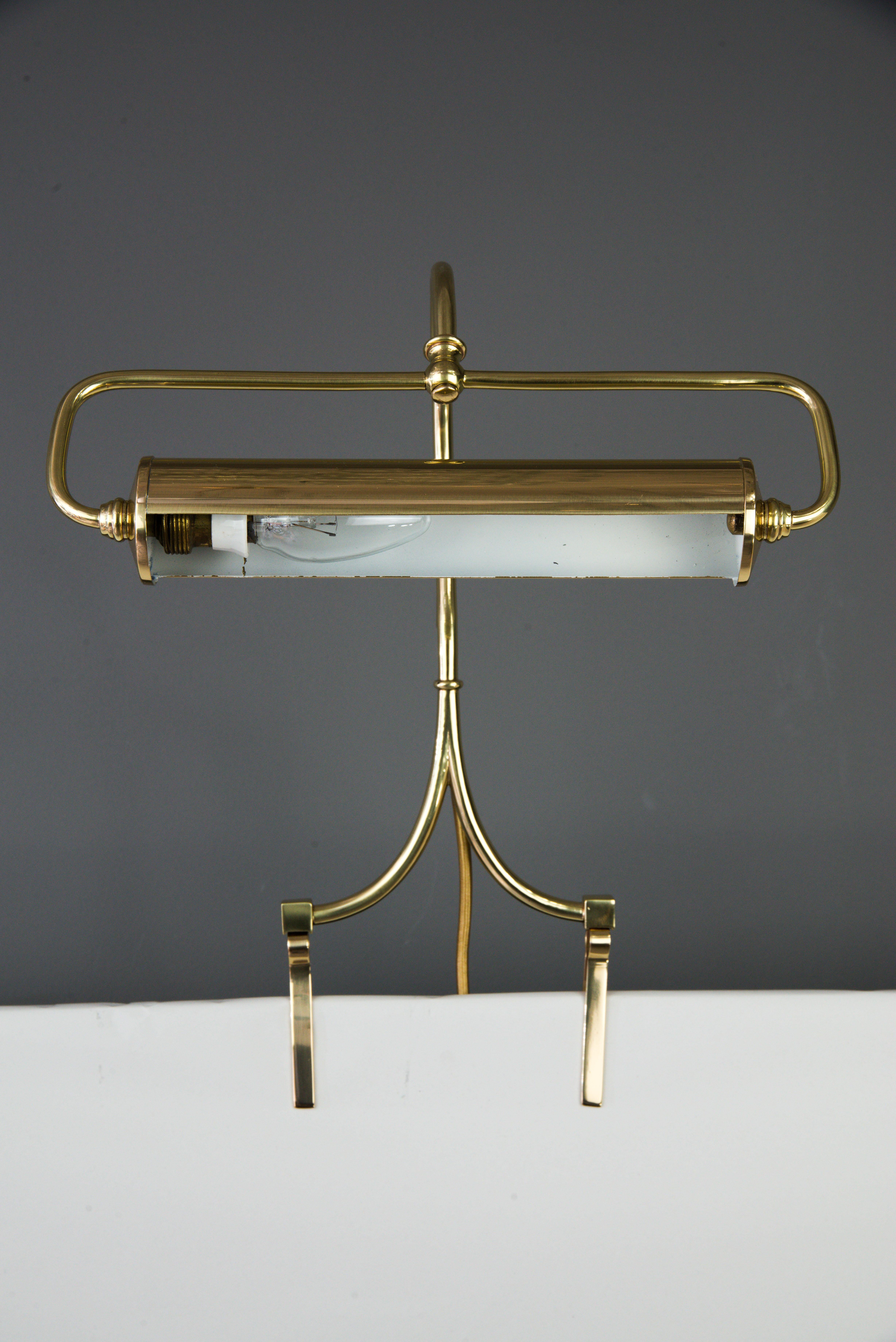 Early 20th Century Art Deco Brass Piano Note Stand Lamp, circa 1920s